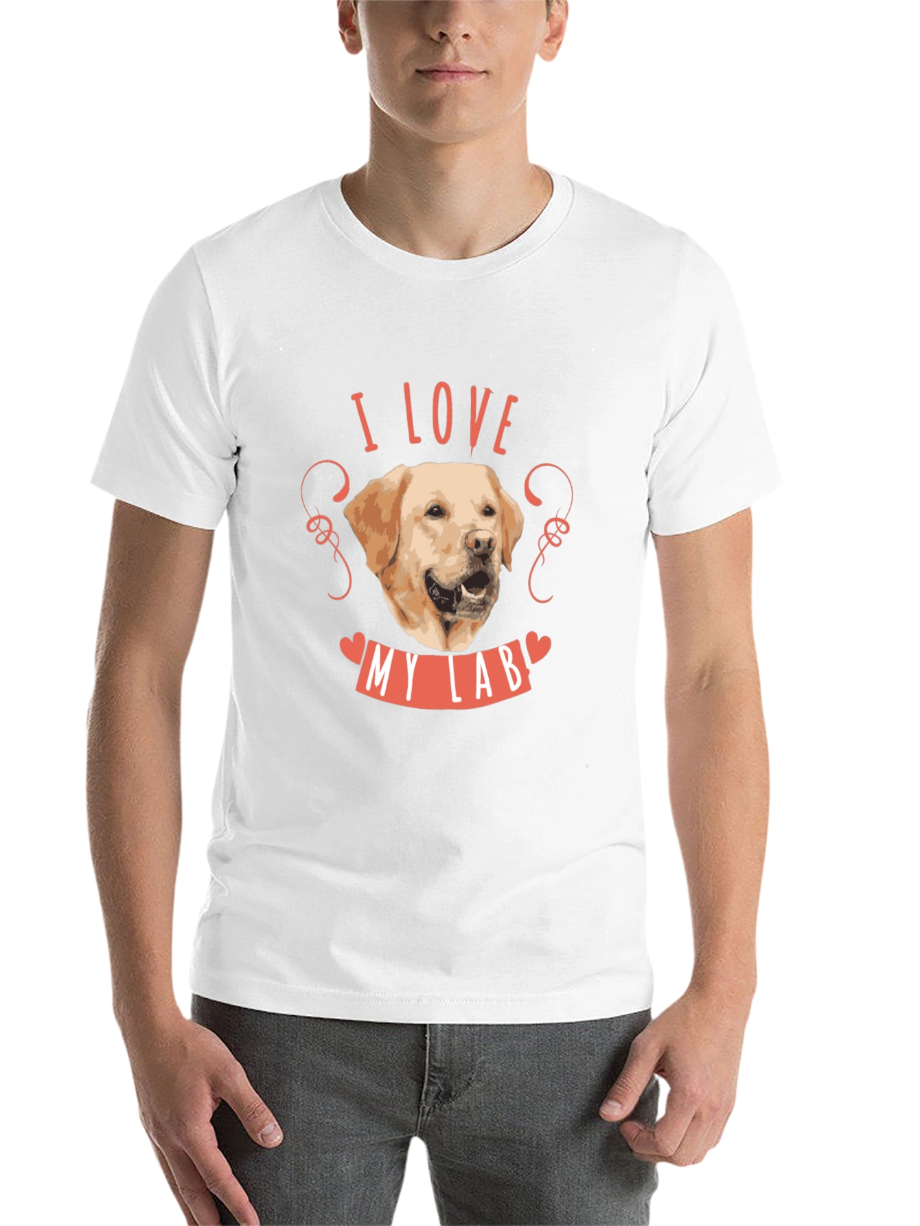 Black I Love My Lab Dog T-Shirt - Black Cotton Tee view 14