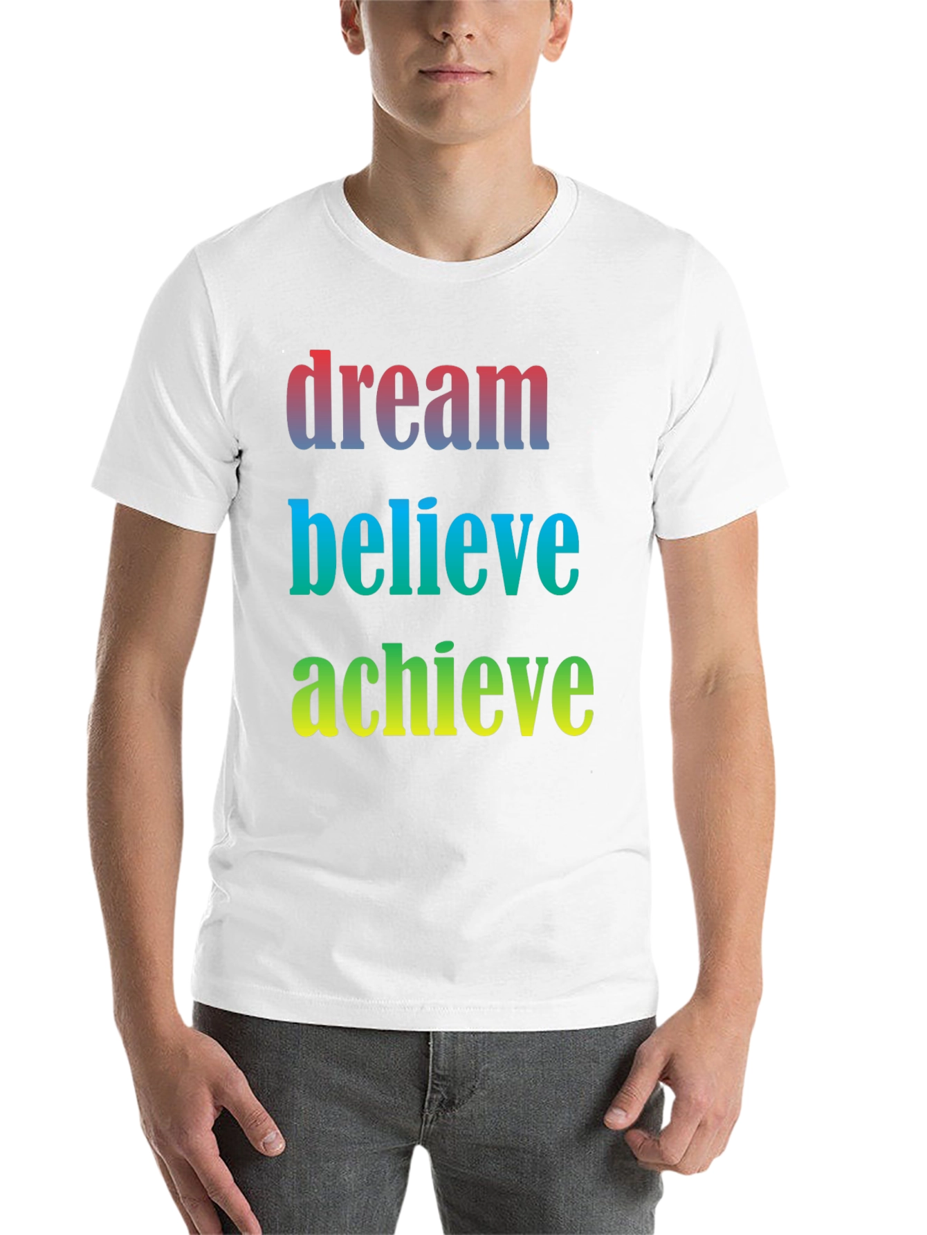 Black Dream Believe Achieve Men's Graphic T-Shirt view 14