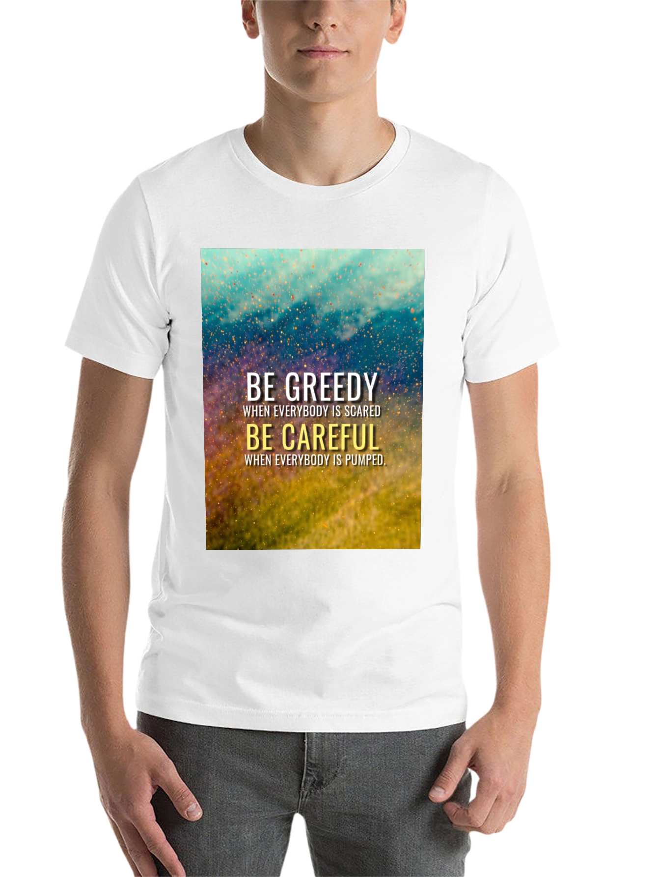 Black Be Greedy Be Careful Black T-Shirt view 14