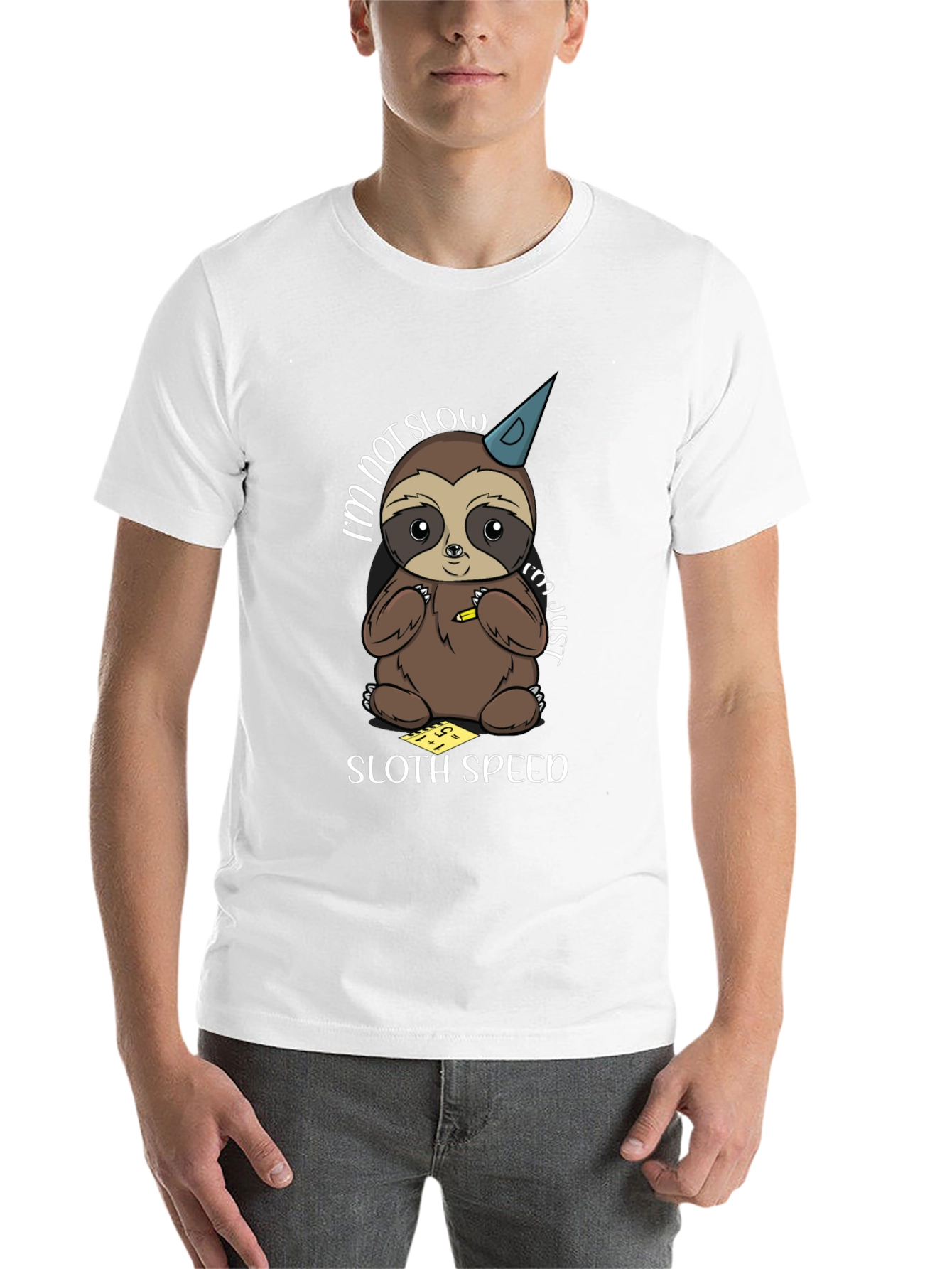 Black Cute Sloth Math T-Shirt - Sloth Speed view 14