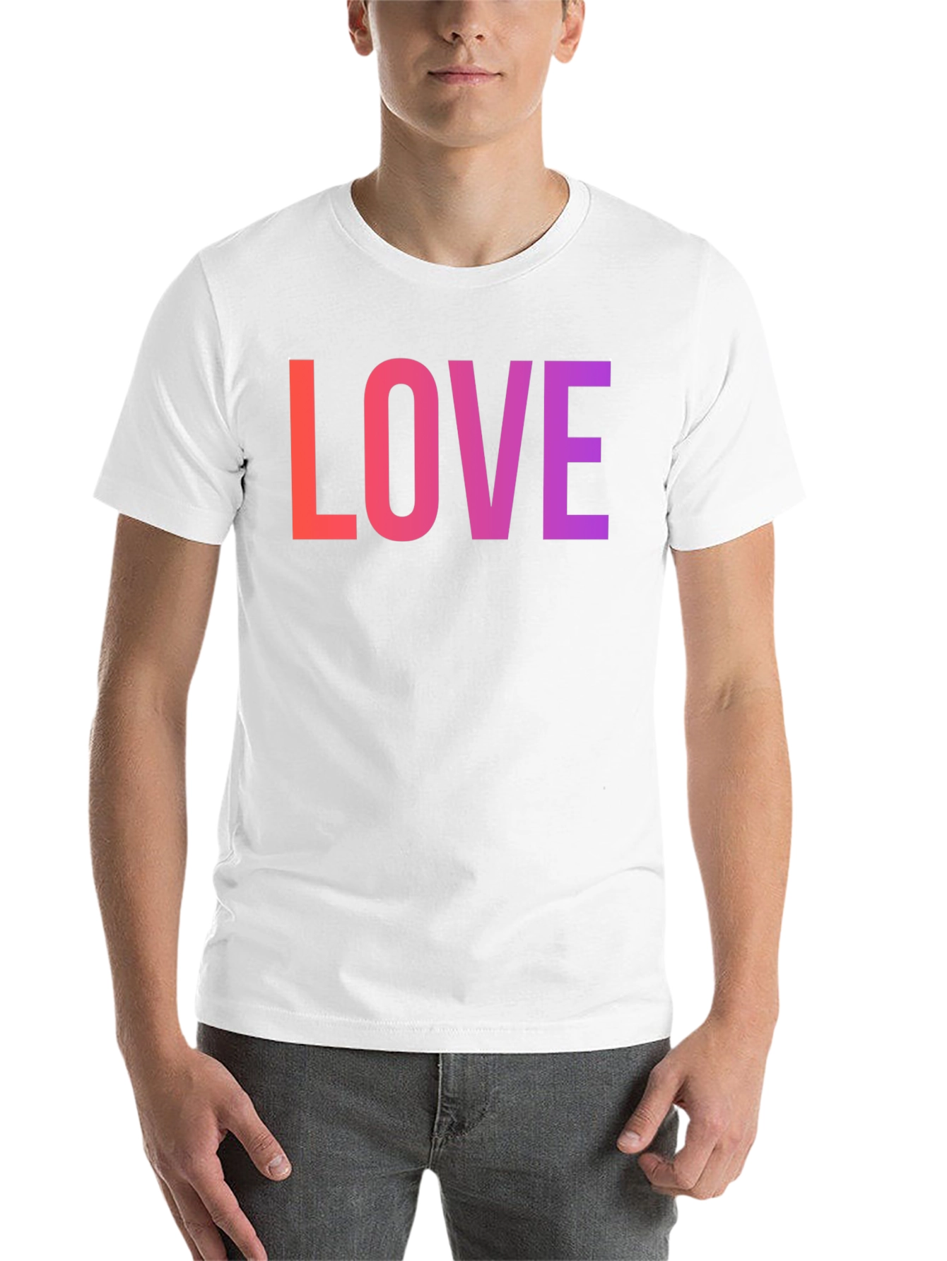 Black LOVE Graphic Tee - Gradient Word Design view 14
