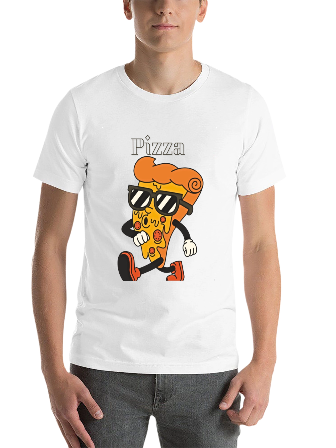 Black Cool Pizza Slice Graphic Tee - Black T-Shirt view 14