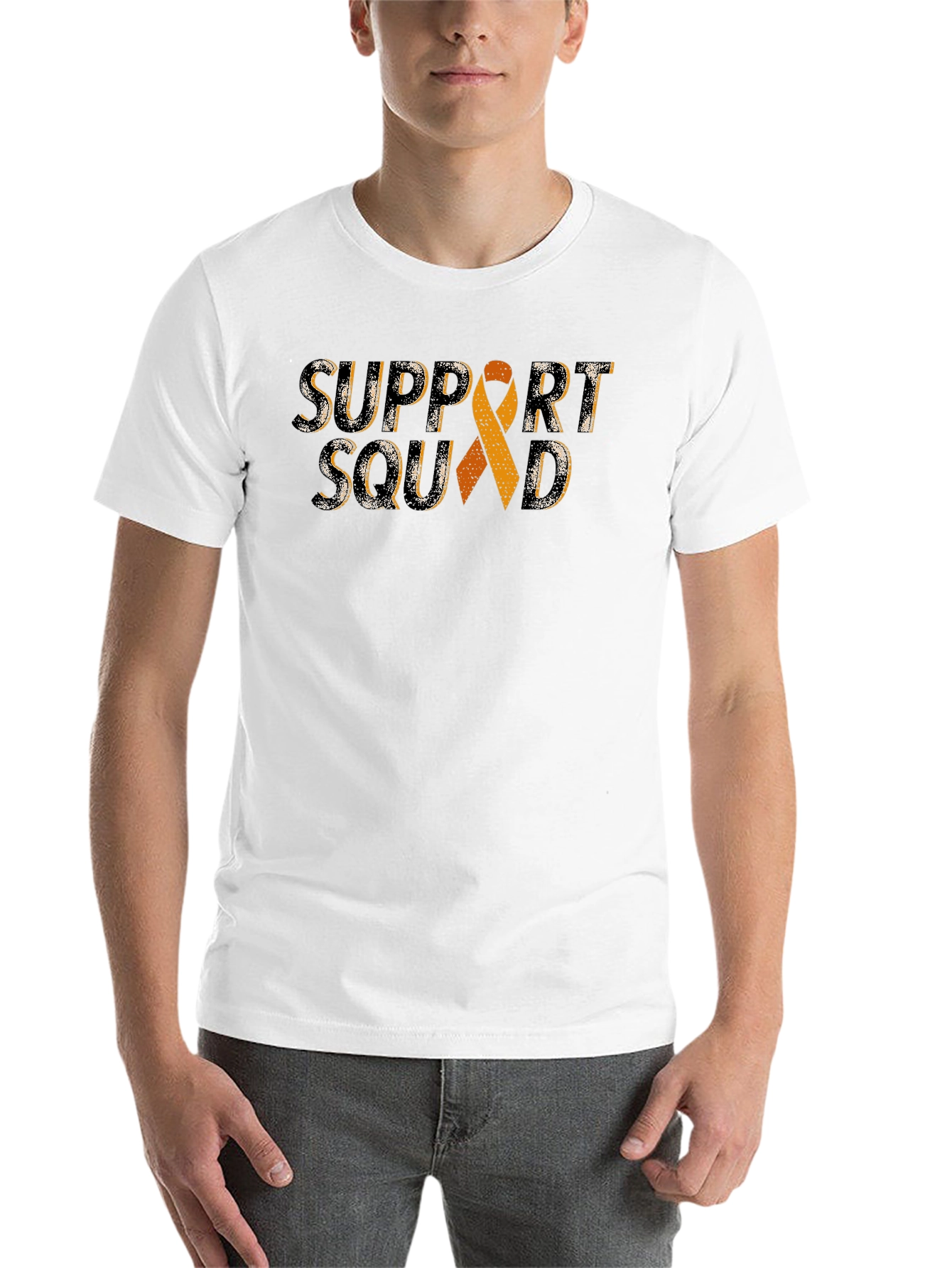 Black Support Squad Awareness Ribbon T-Shirt view 14