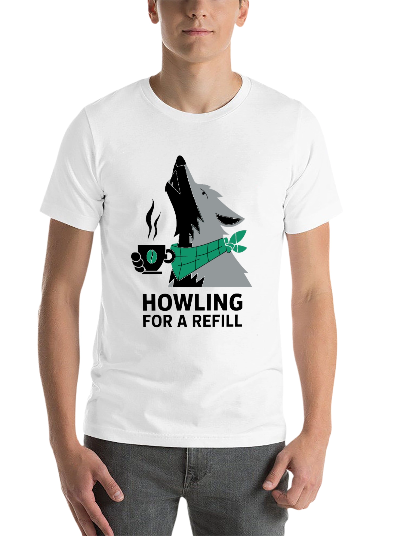 Black Howling For A Refill Wolf Coffee T-Shirt view 14