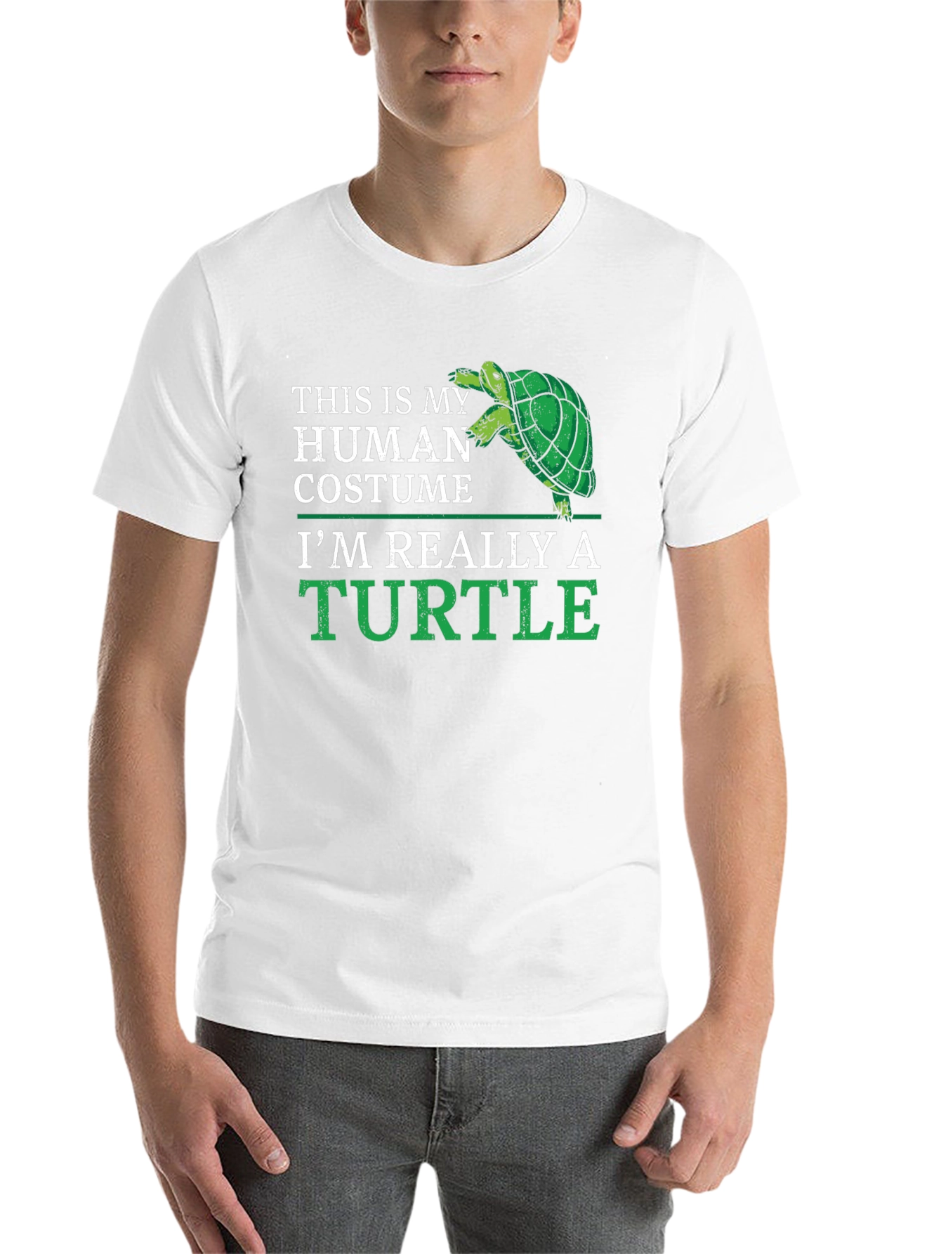 Black Human Costume Turtle T-Shirt - Funny Animal Lover Tee view 14