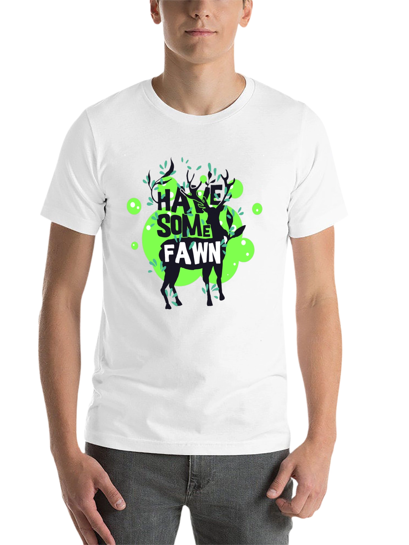 Black Have Some Fawn T-Shirt - Unique Graphic Tee view 14