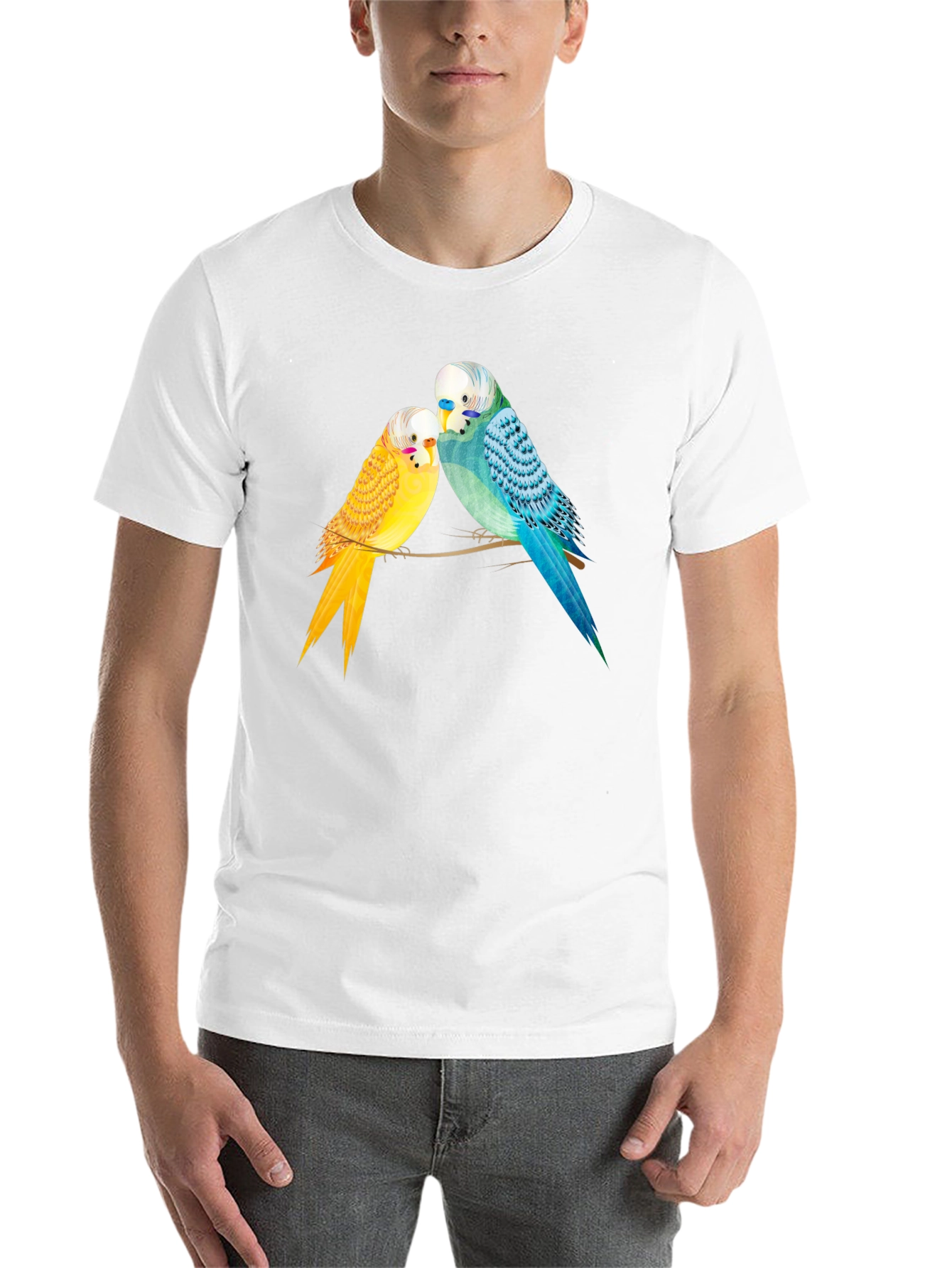 Black Budgie Bird Graphic Tee -  Cute Parakeet Lovers T-Shirt view 14