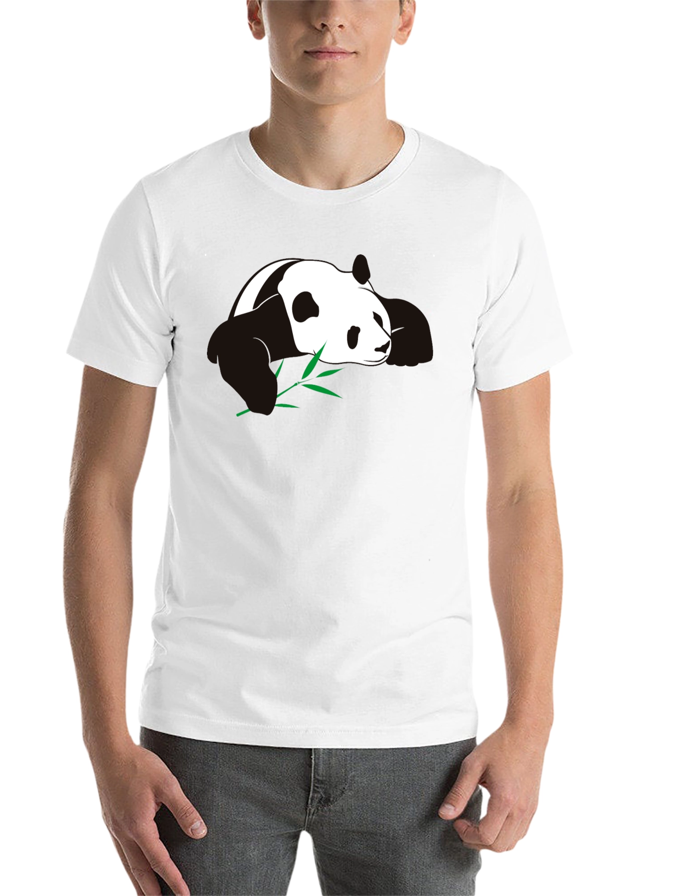 Black Panda T-Shirt - Black Cotton Blend Tee view 14