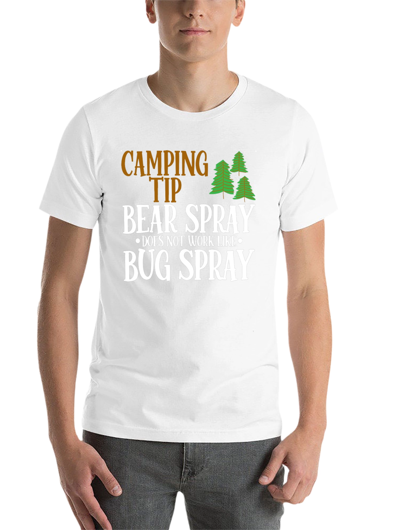 Black Camping Tip Bear Spray Humor T-Shirt view 14