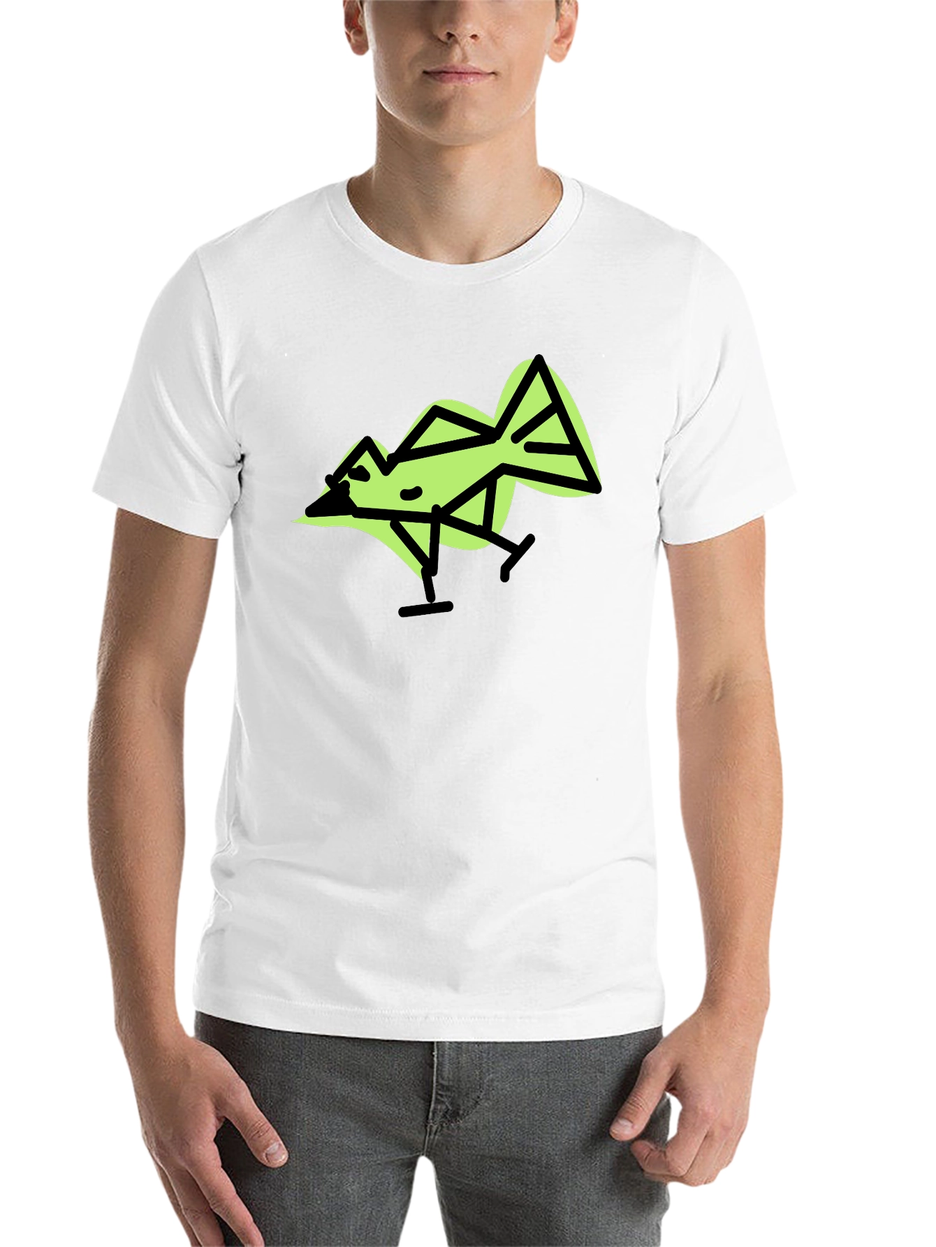 Black Geometric Bird Graphic T-Shirt view 14