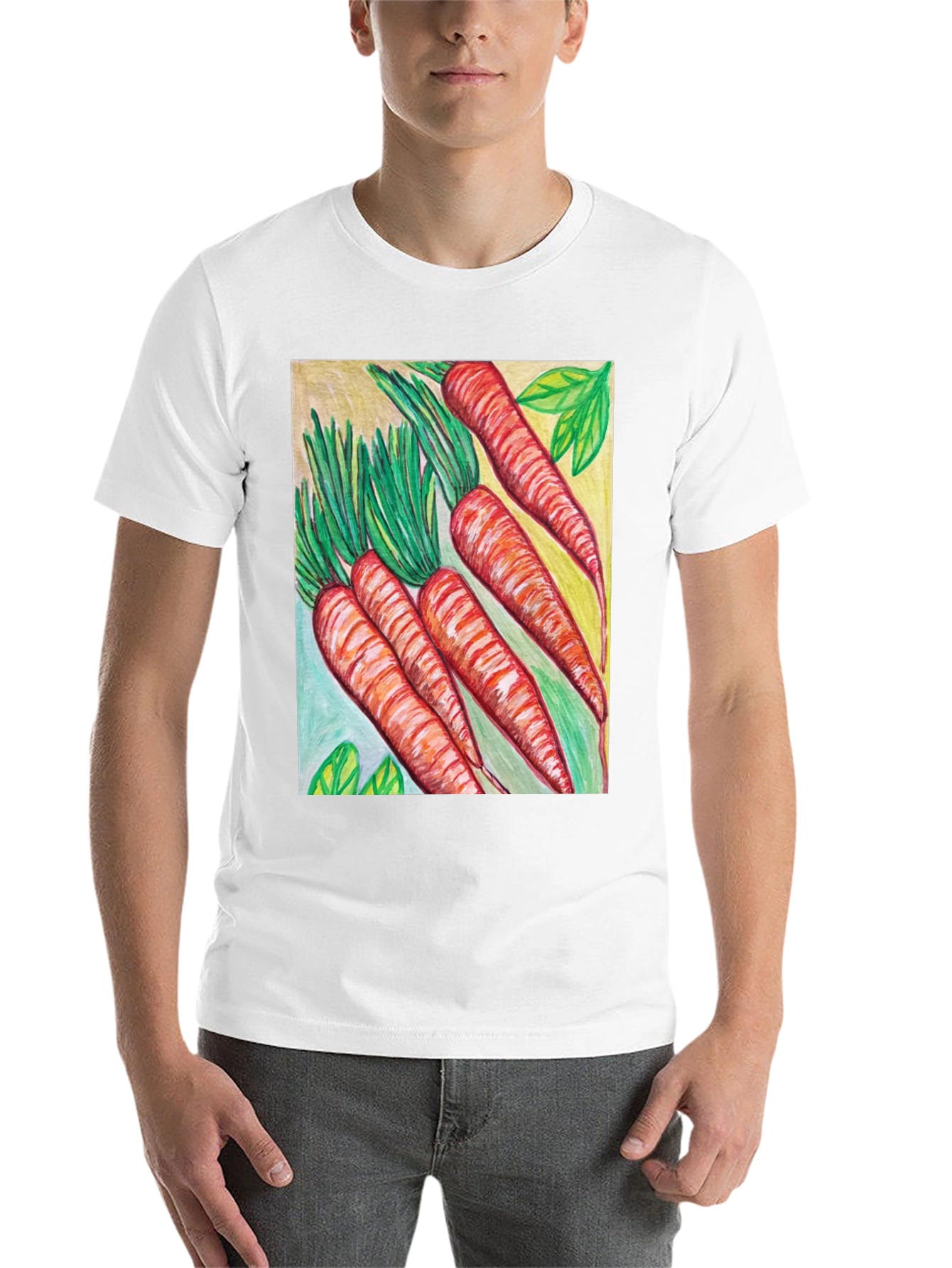 Black Carrot Art Graphic Tee - Quirky Unisex T-Shirt view 14