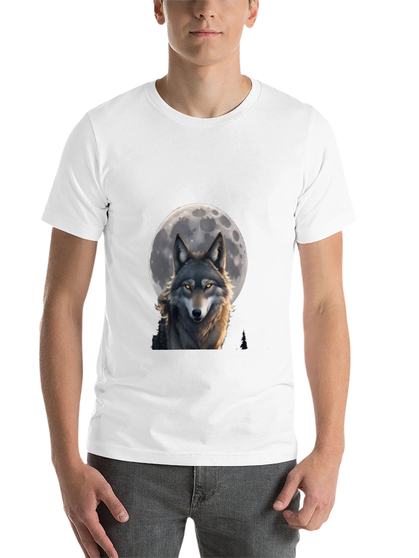 Black Wolf Moon T-Shirt - Artistic Wildlife Design view 14