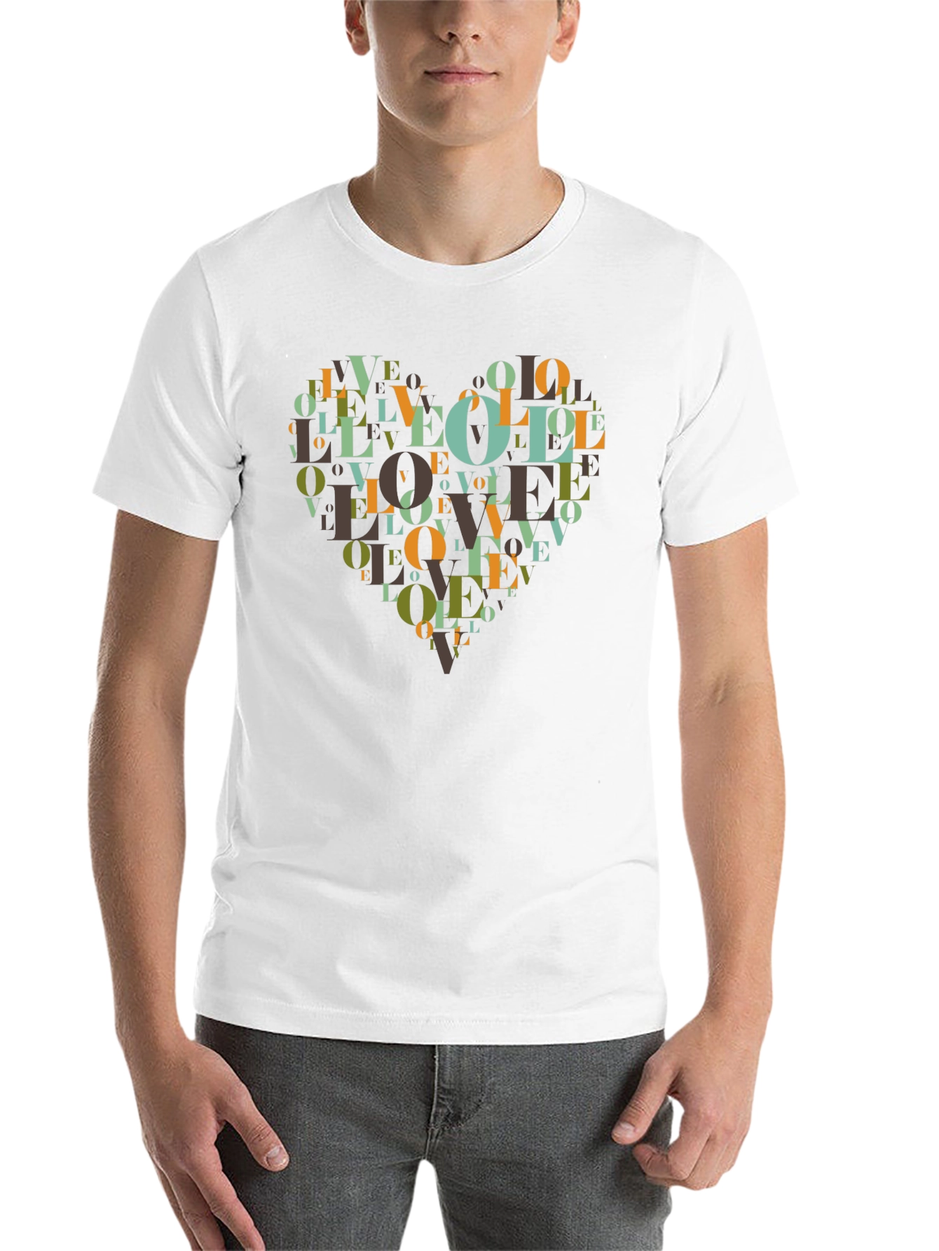 Black Love Heart Graphic Black T-Shirt view 14