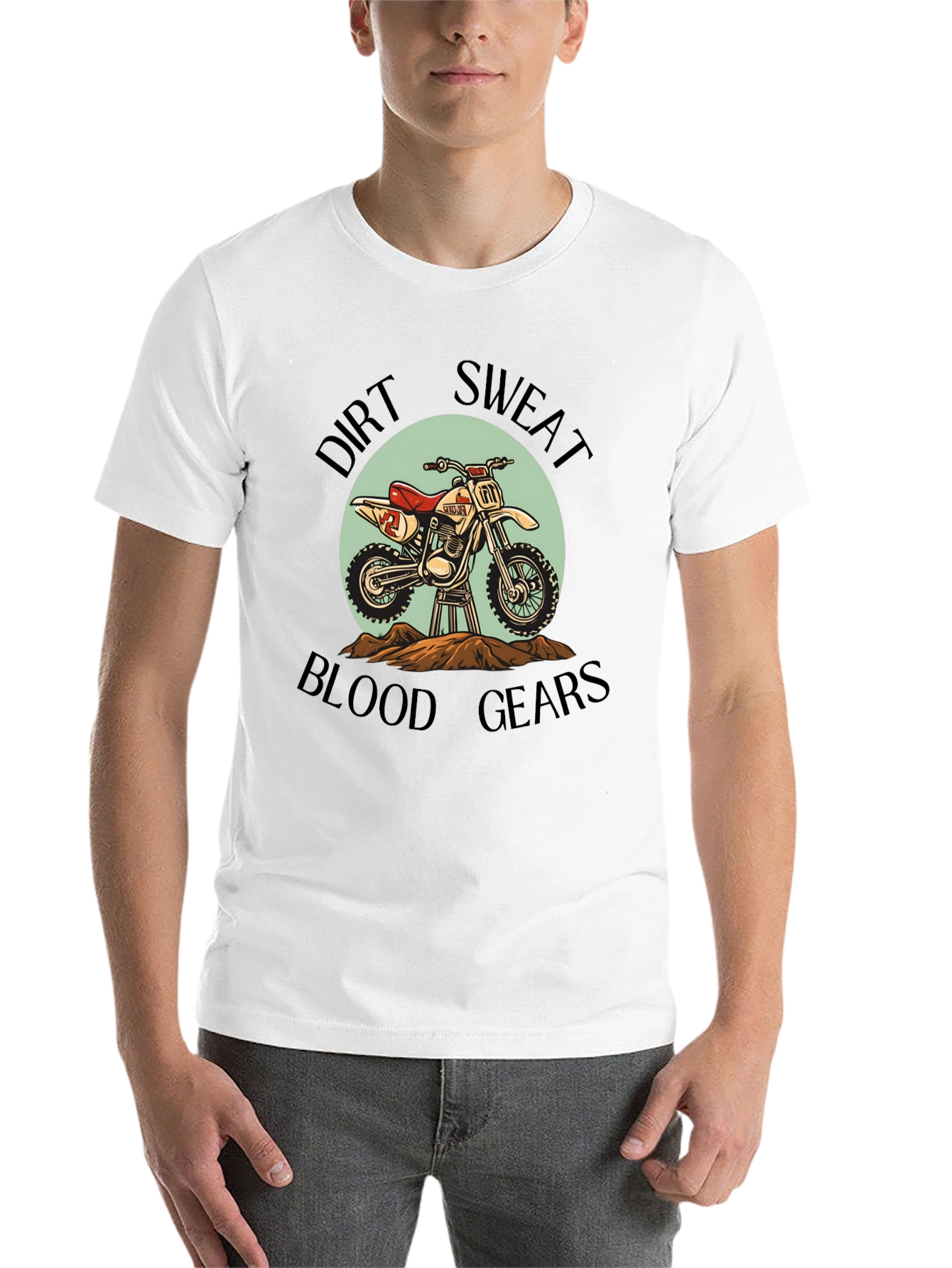 Black Dirt Bike T-Shirt: Sweat, Blood, & Gears view 14