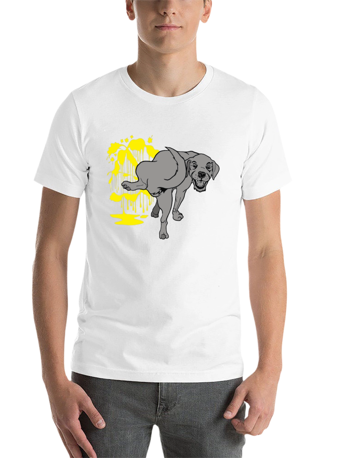 Black Funny Dog Peeing Humor Graphic Black T-Shirt view 14