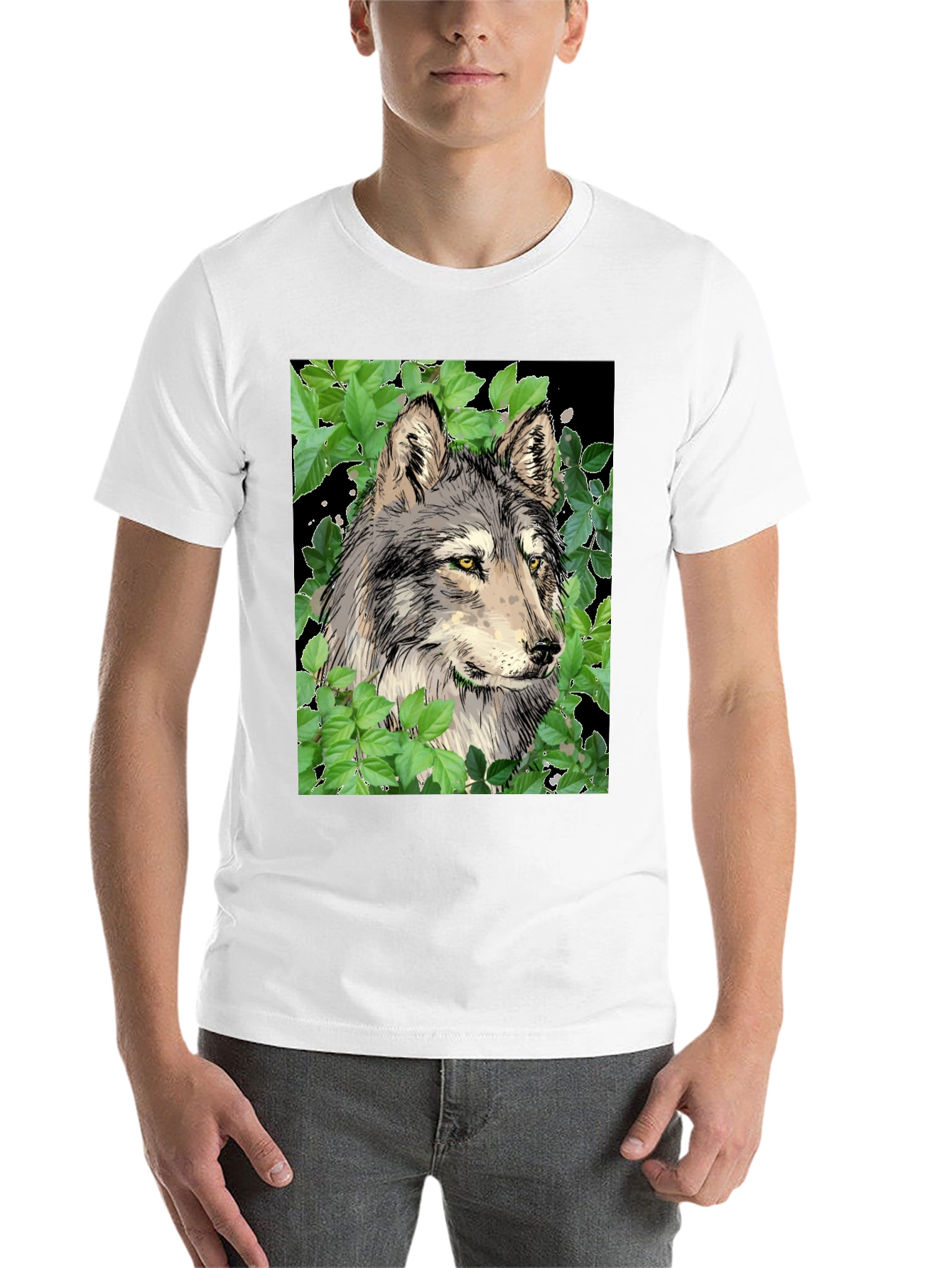 Black Wolf Graphic Black T-Shirt view 14