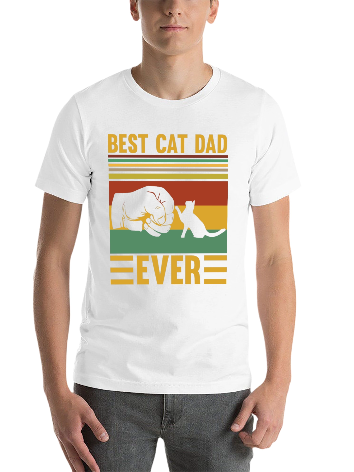 Black Best Cat Dad Ever T-Shirt view 14