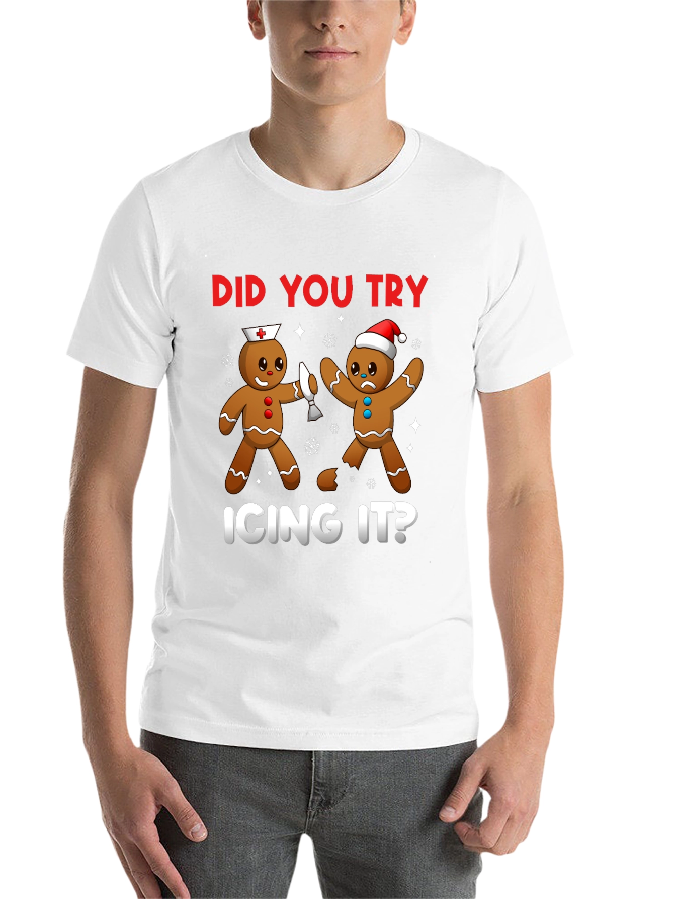 Black Gingerbread Icing T-Shirt Funny Christmas Tee view 14