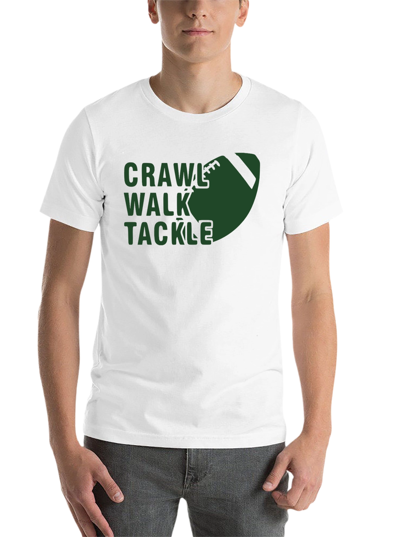 Black Crawl Walk Tackle Football T-Shirt view 14