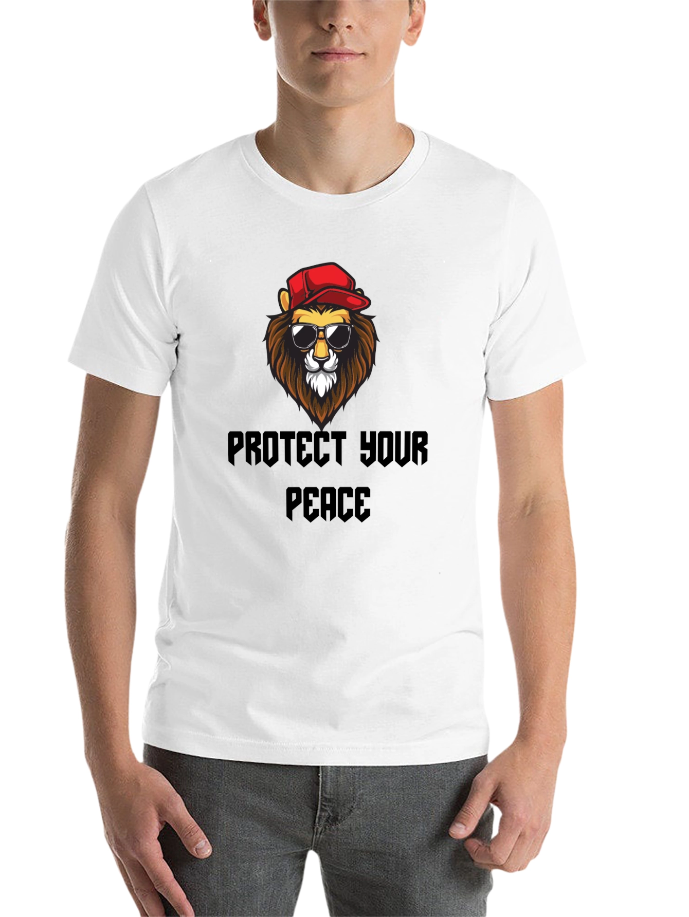 Black Protect Your Peace Lion Graphic Tee - Black view 14
