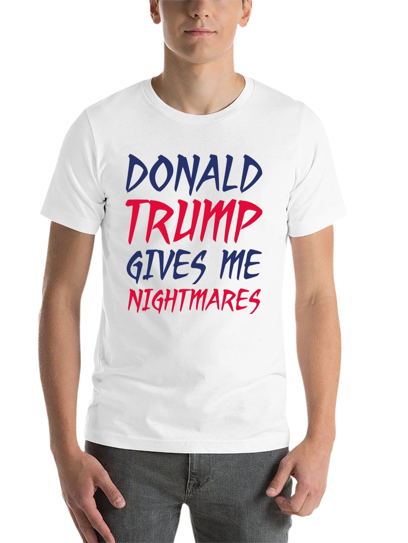Black Donald Trump Nightmares Graphic Tee - Unisex Black T-Shirt view 14