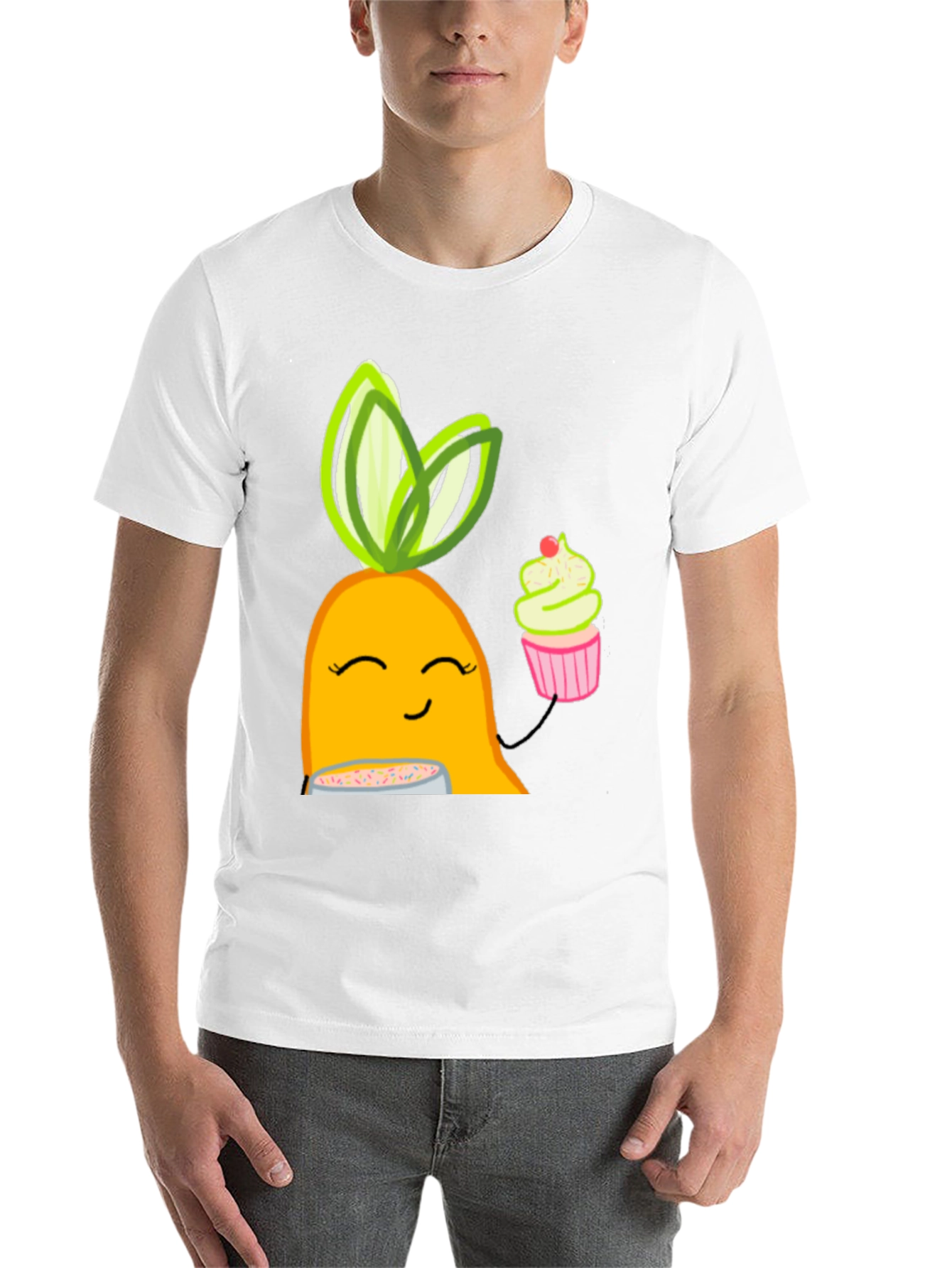 Black Cute Cartoon Carrot T-Shirt view 14