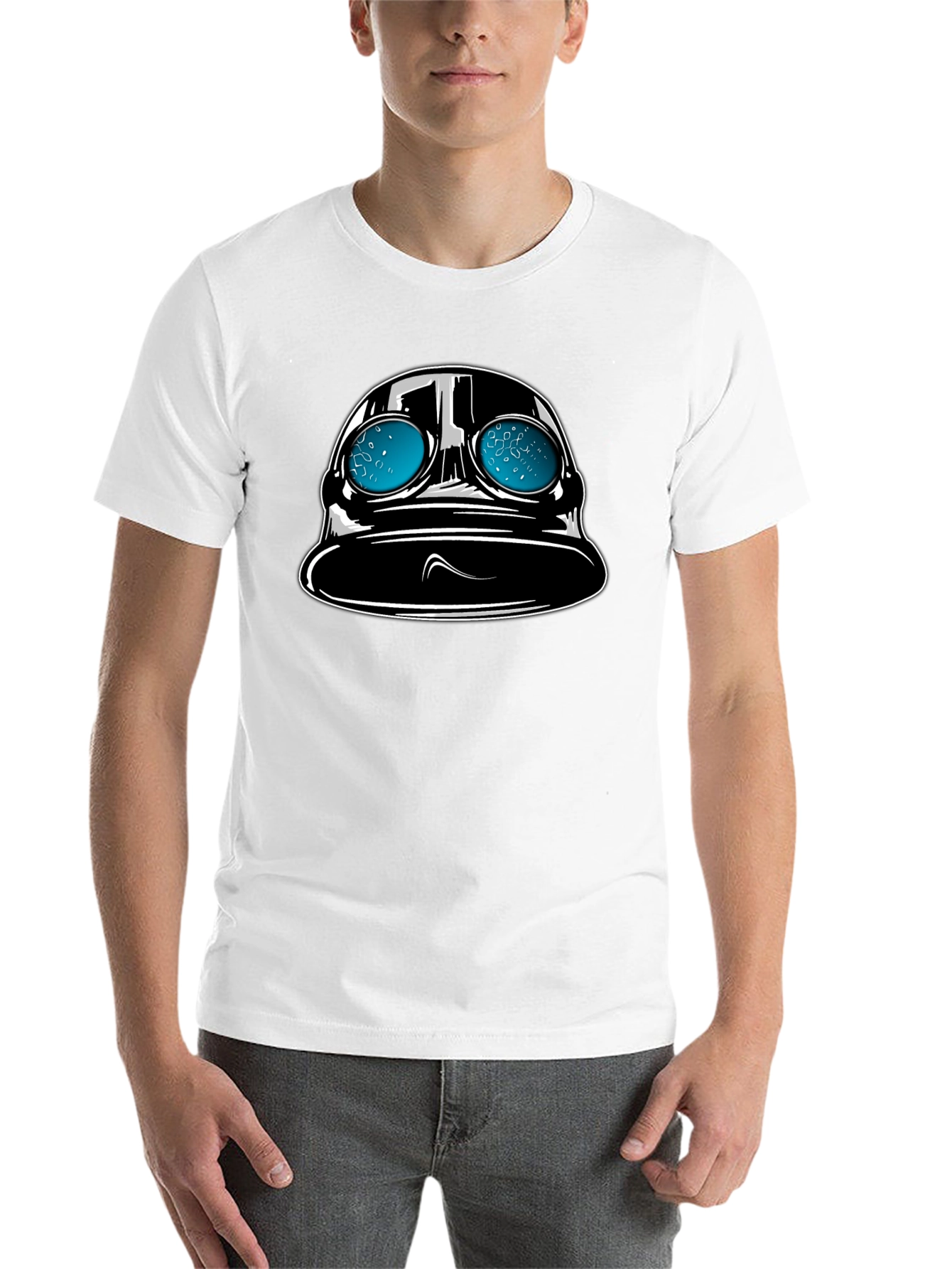Black Vintage Style Diving Helmet Graphic T-Shirt - Black view 14