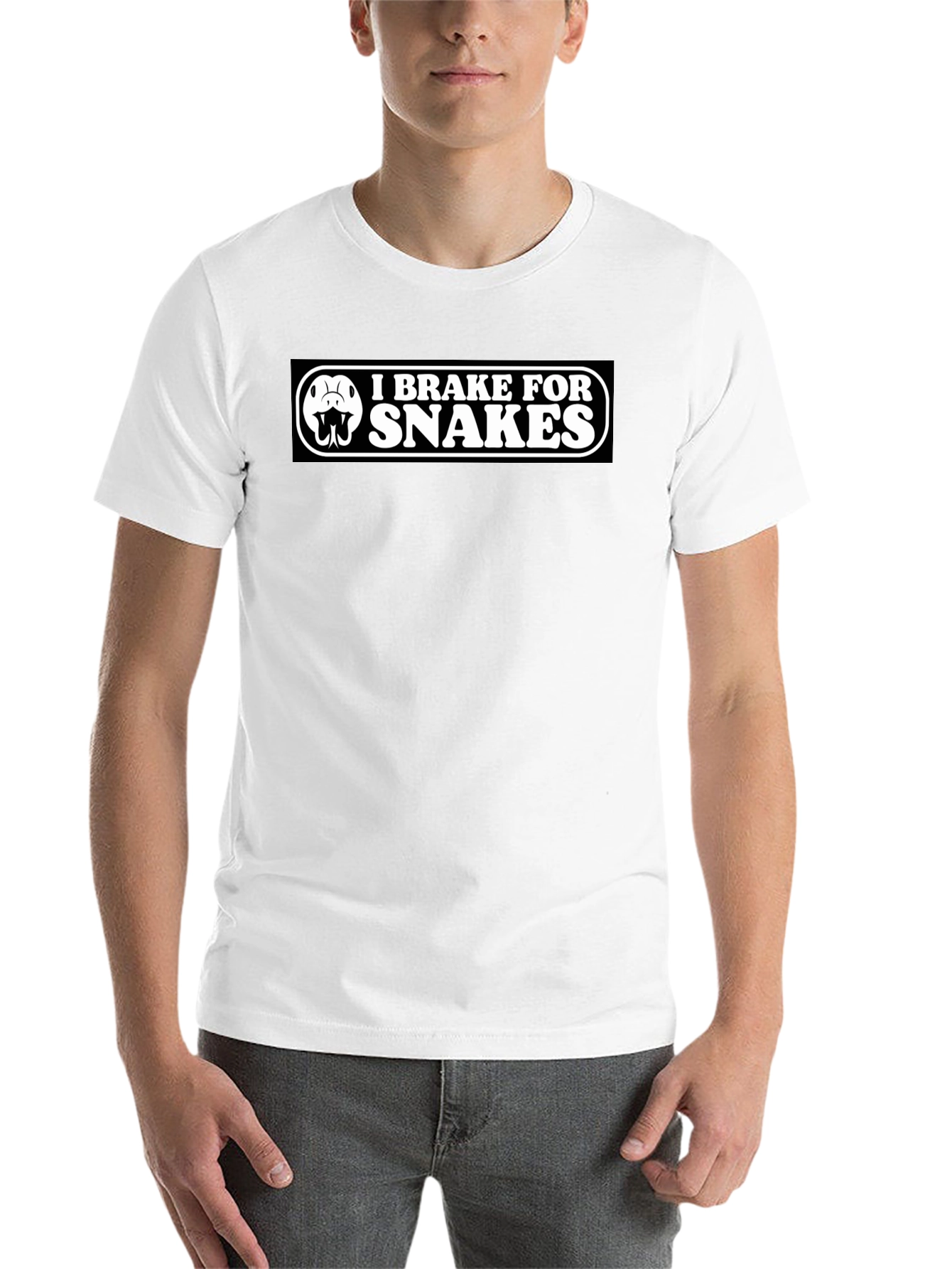Black I Brake for Snakes T-Shirt view 14