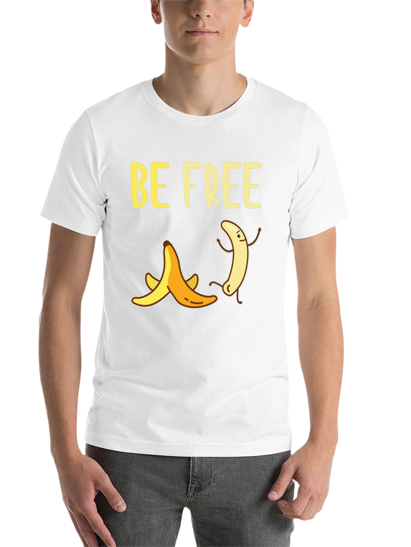 Black Be Free Banana Graphic T-Shirt view 14