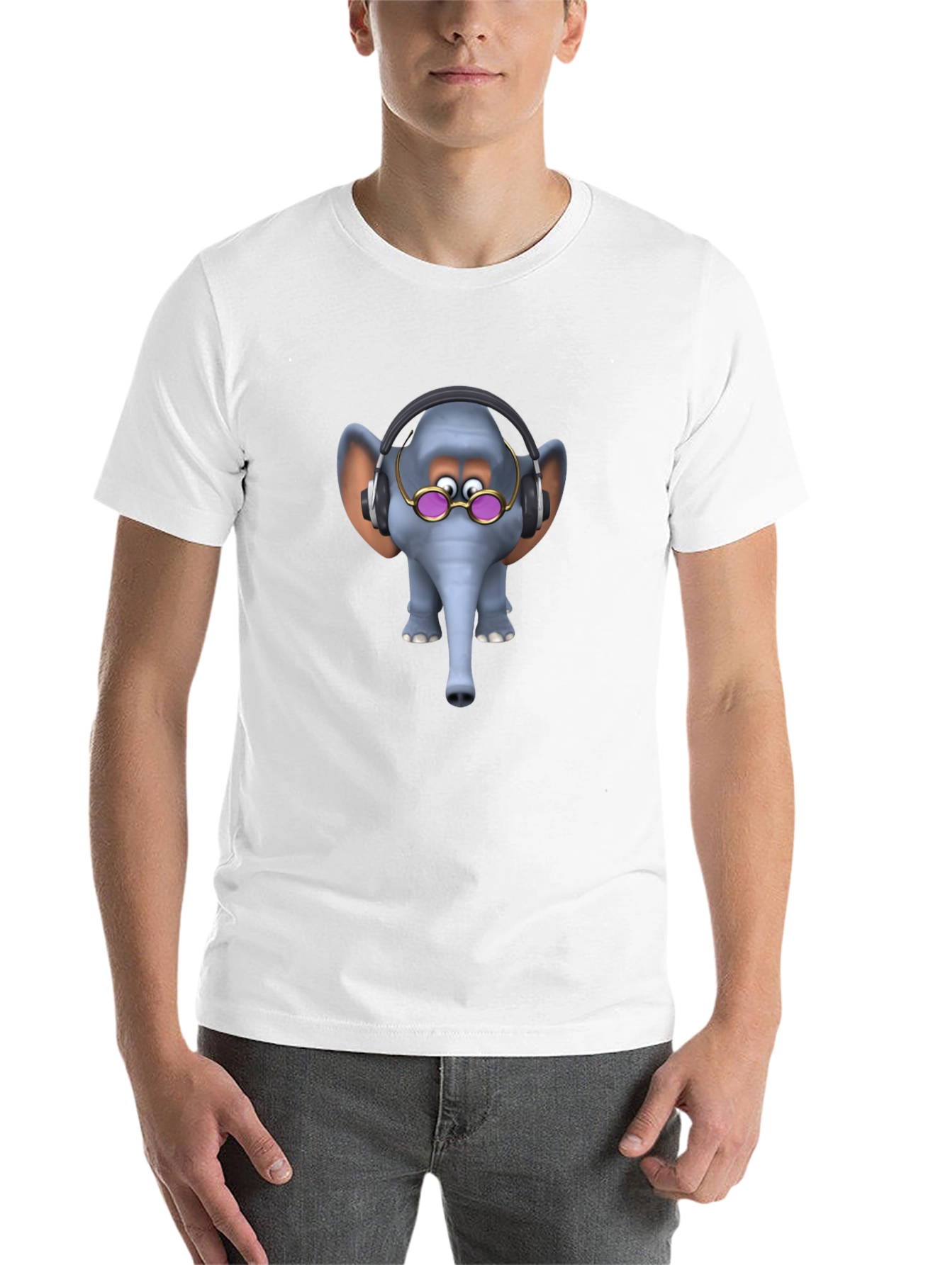 Black Elephant Cartoon T-Shirt - Fun Graphic Tee view 14