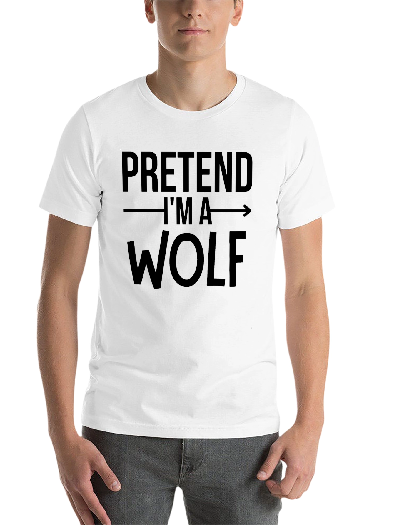 Black Pretend I'm a Wolf Graphic Tee - Costume Party Shirt view 14