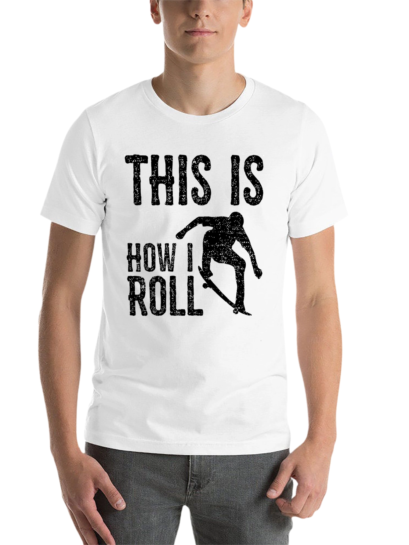 Black This Is How I Roll Skateboarder Graphic Tee view 14