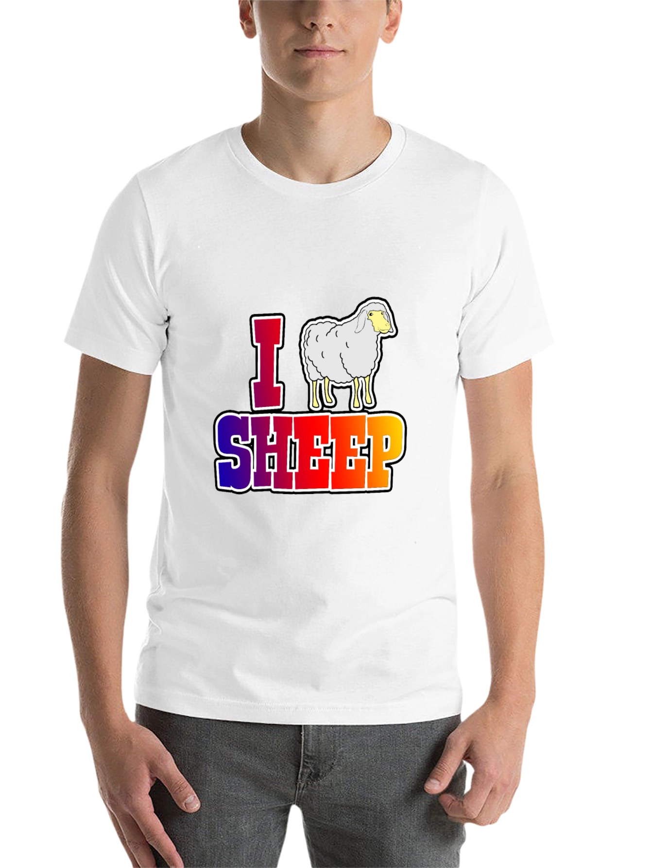 Black I Love Sheep Graphic T-Shirt - Unique Animal Lover Design view 14