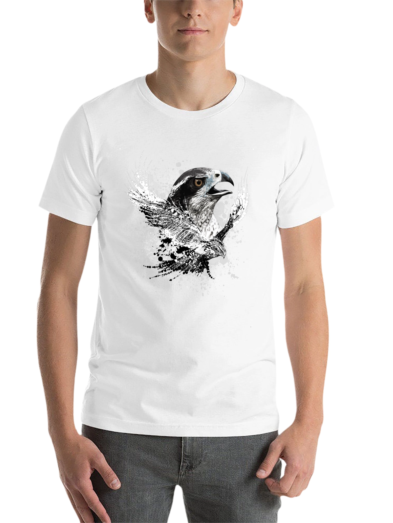 Black Black T-Shirt with Eagle Graphic view 14