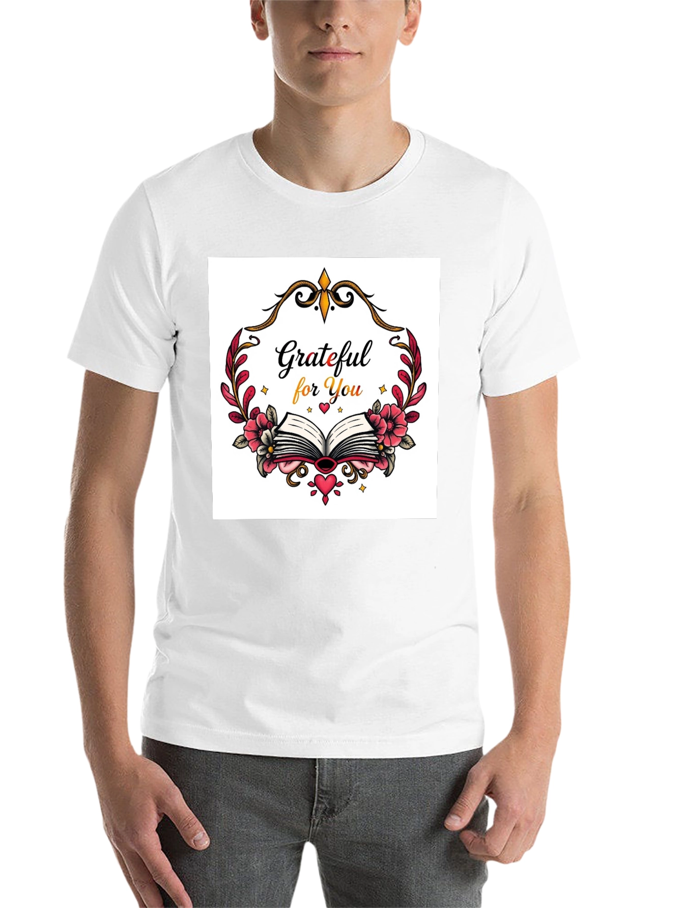 Black Grateful For You Graphic T-Shirt view 14