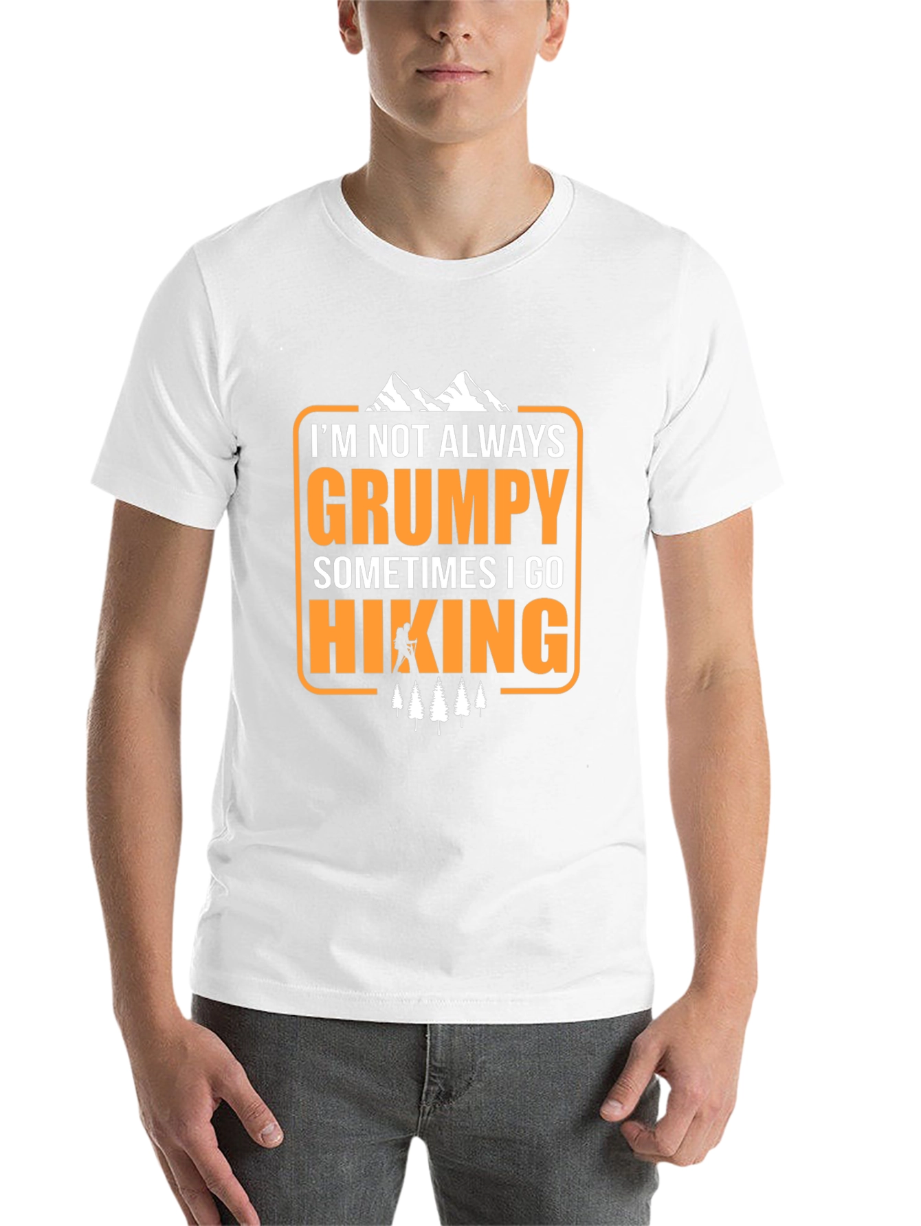 Black Grumpy Hiking T-Shirt - Funny Outdoor Adventure Tee view 14