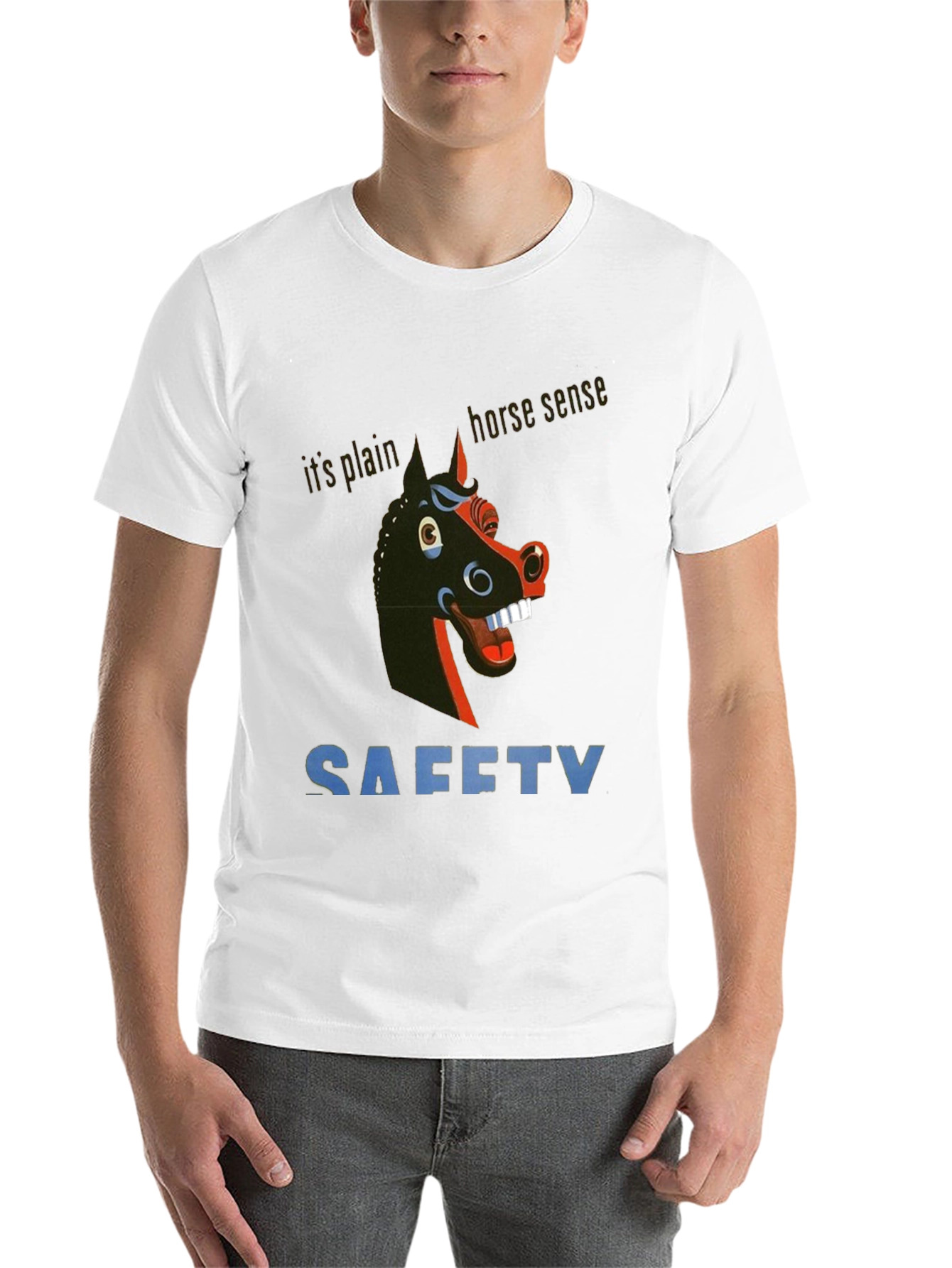 Black Horse Sense Safety Graphic Tee - Quirky & Unique! view 14
