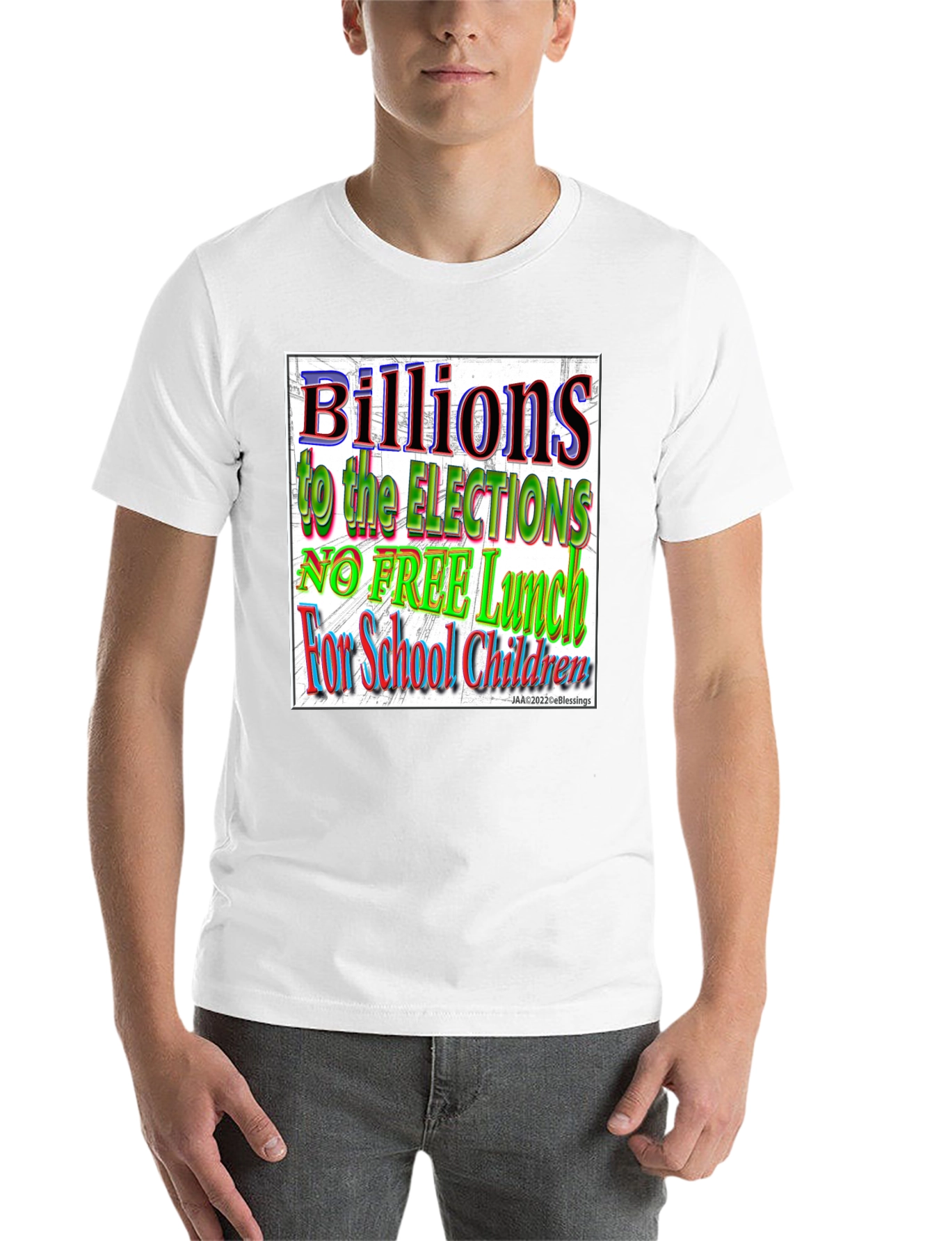 Black Political T-Shirt - Billions to Elections, No Free Lunch view 14