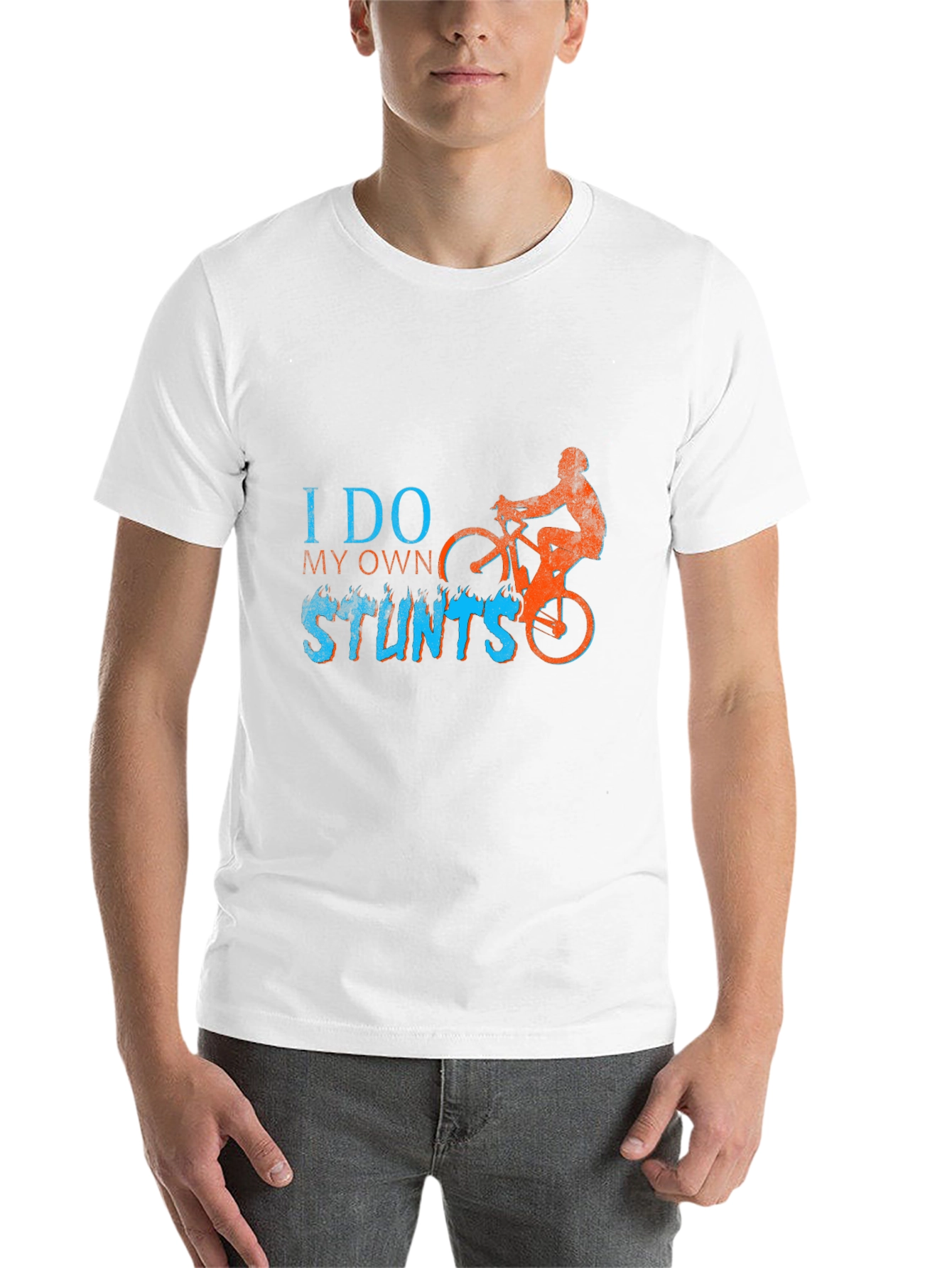 Black I Do My Own Stunts T-Shirt - Biker Design view 14