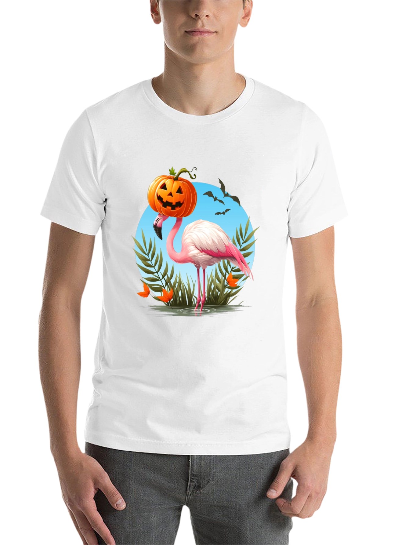 Black Halloween Flamingo Graphic Tee view 14