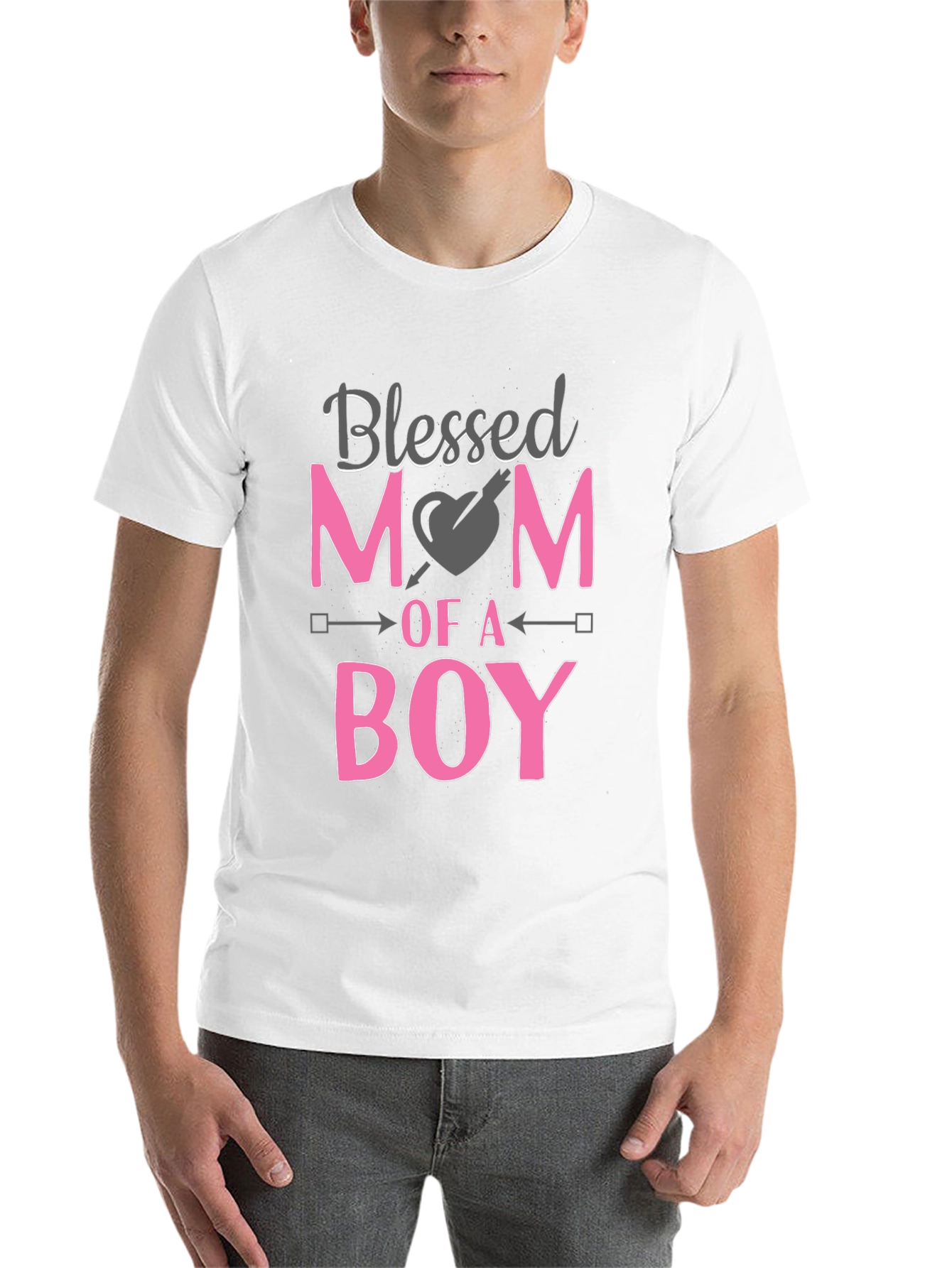 Black Blessed Mom of a Boy Black T-Shirt view 14