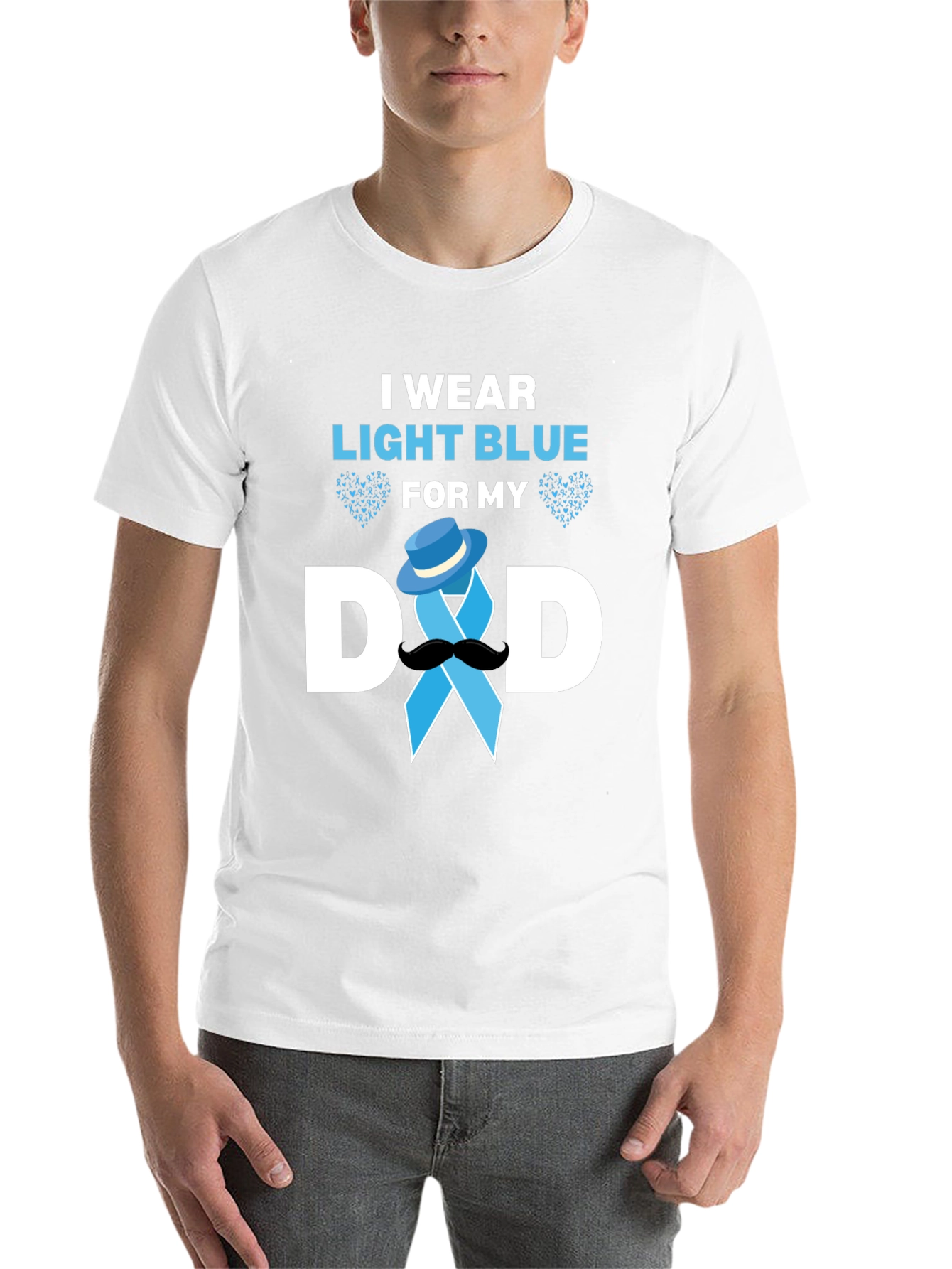Black Light Blue Dad Support T-Shirt view 14