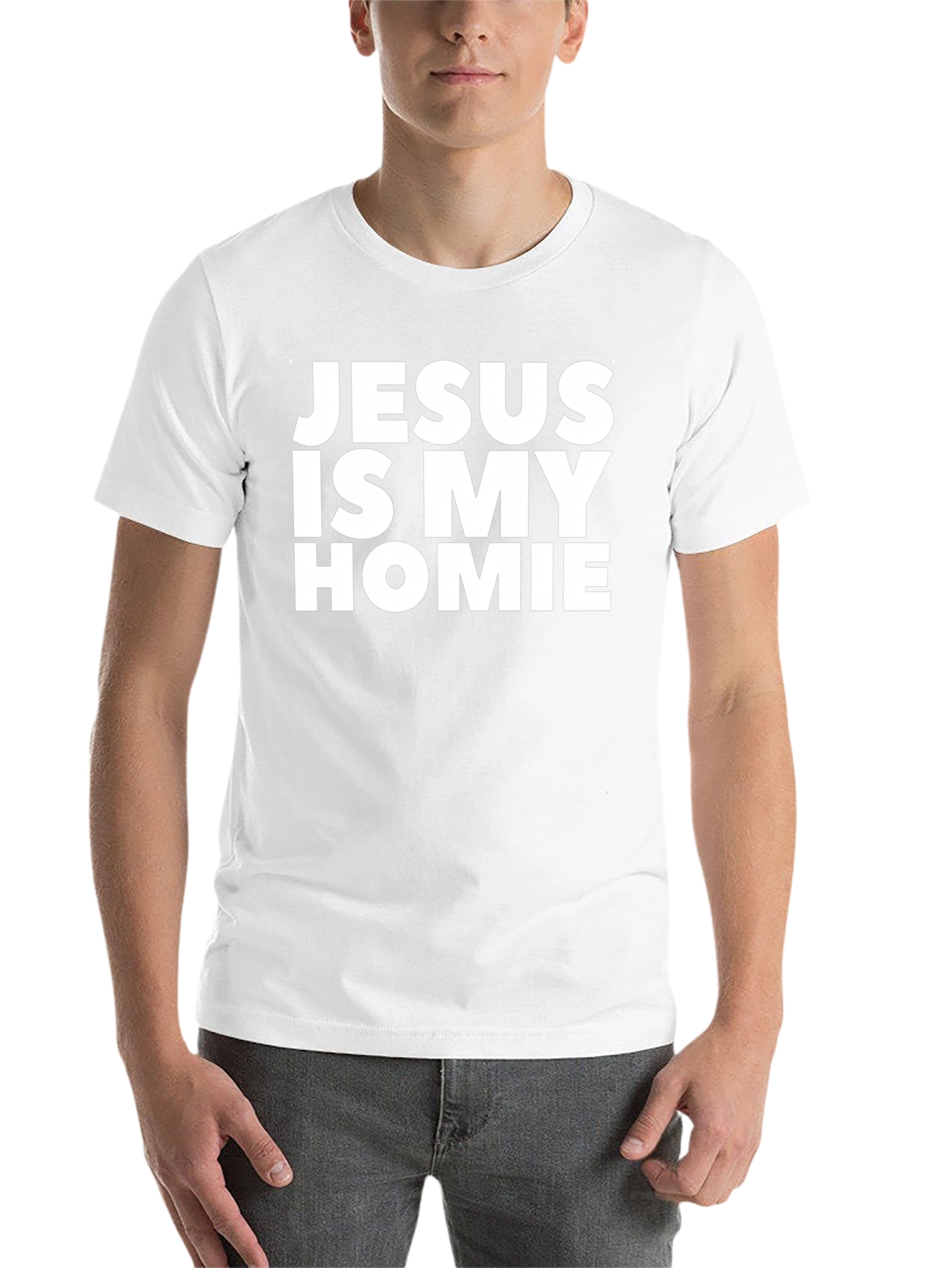 Black Jesus is my Homie Graphic T-Shirt - Black Crew Neck view 14
