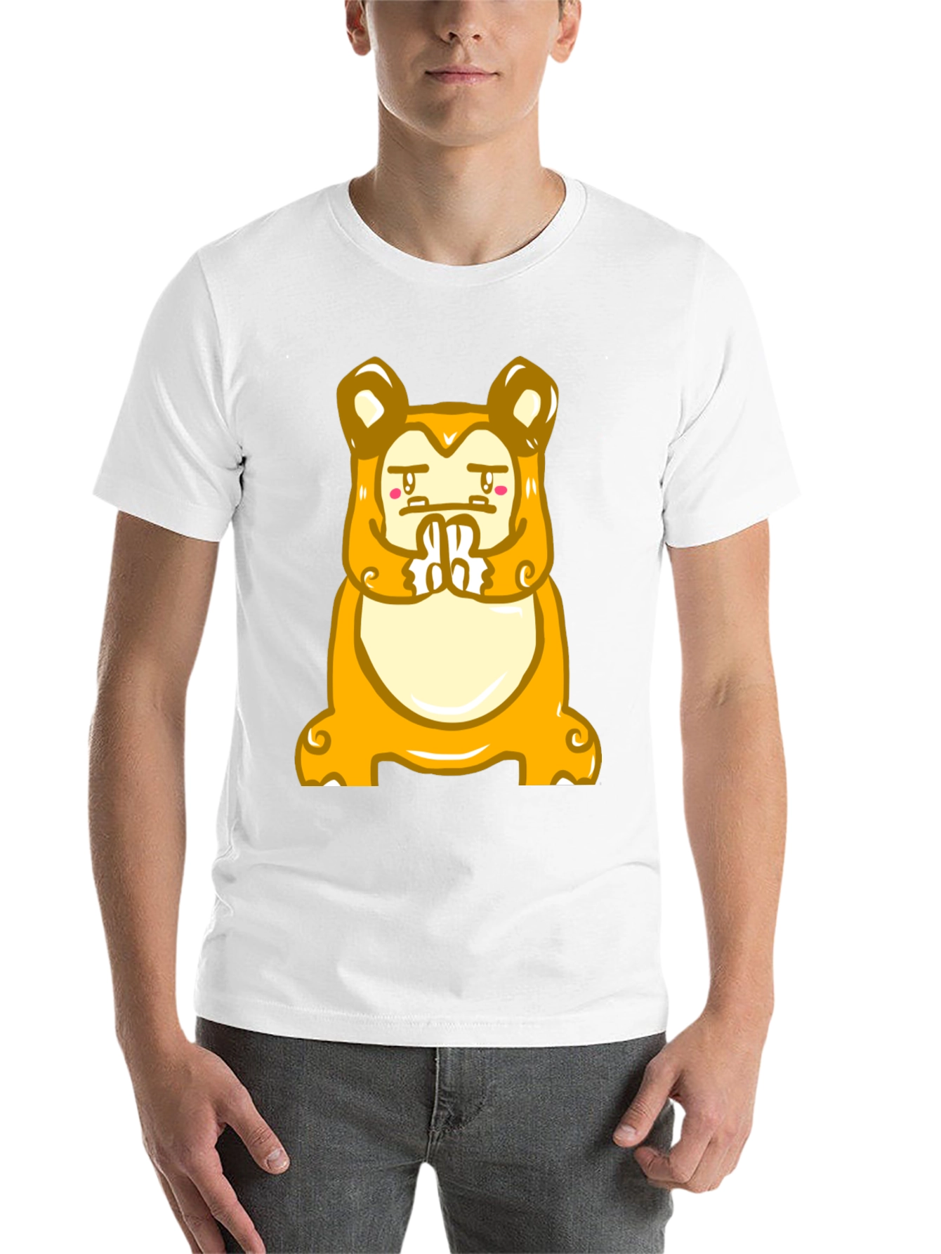Black Funny Meditating Cartoon Character T-Shirt view 14