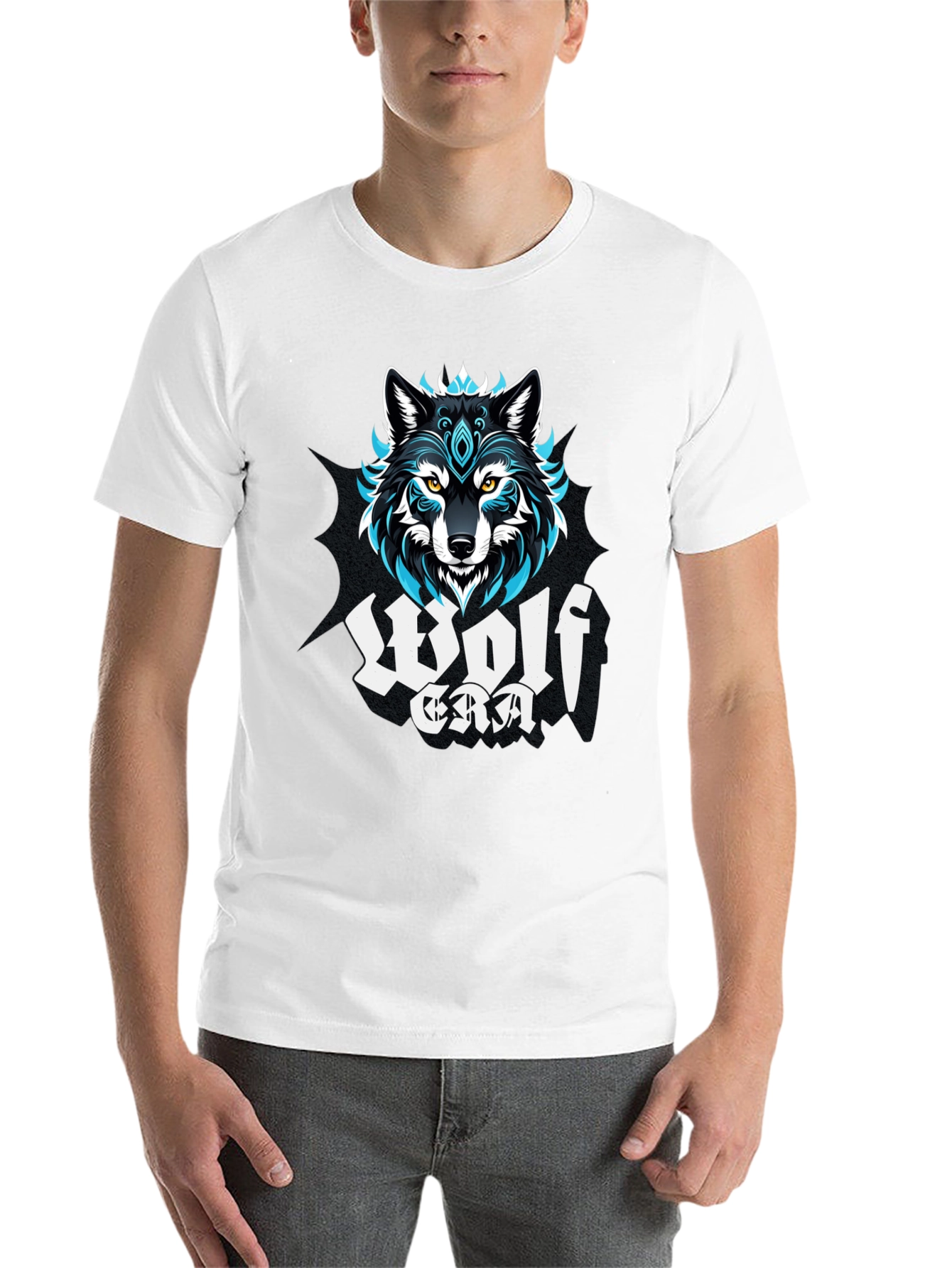 Black Wolf Era Graphic Print Black T-Shirt view 14