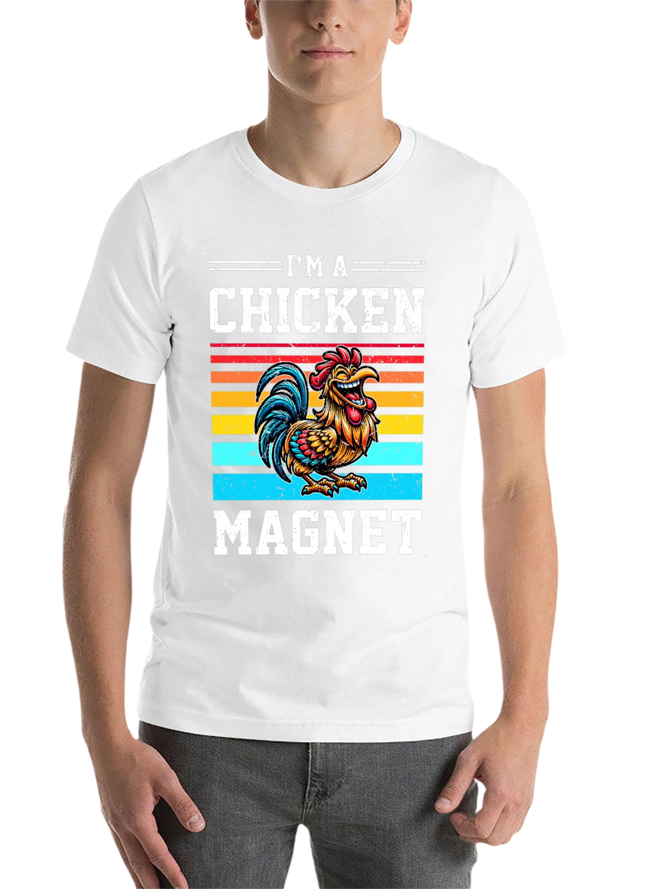 I'm a Chicken Magnet Graphic T-Shirt - 14
