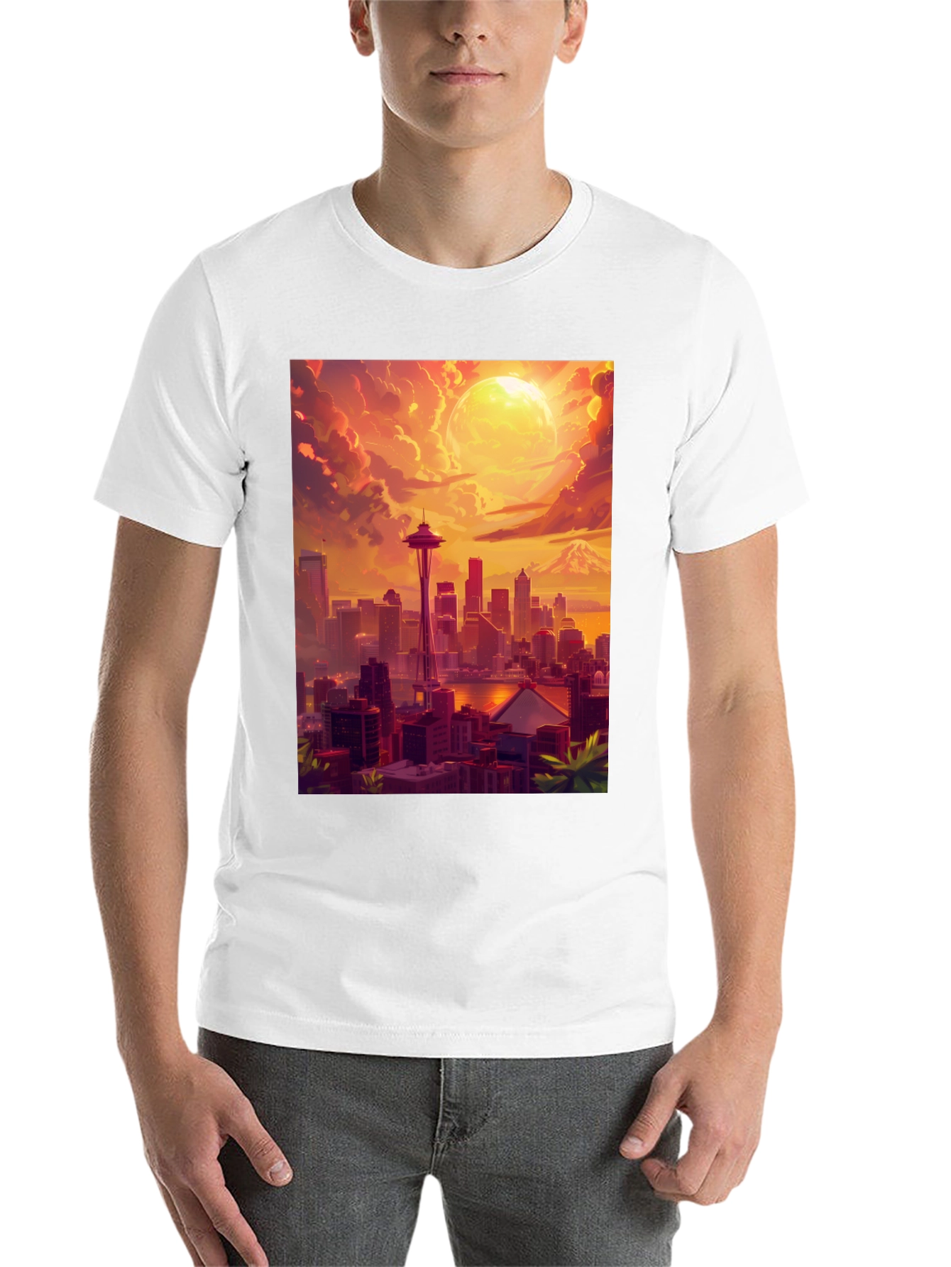 Black Seattle Skyline T-Shirt view 14