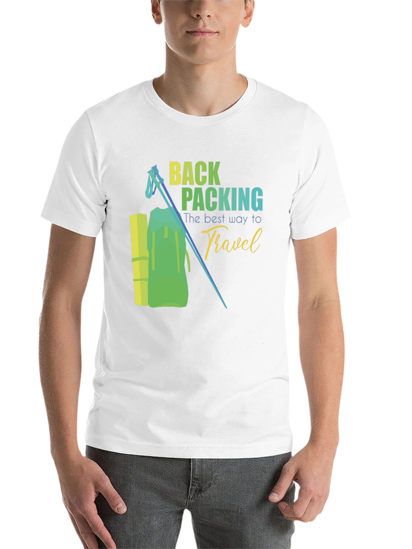 Black Backpacking Travel Graphic Tee - Outdoor Adventure Shirt view 14