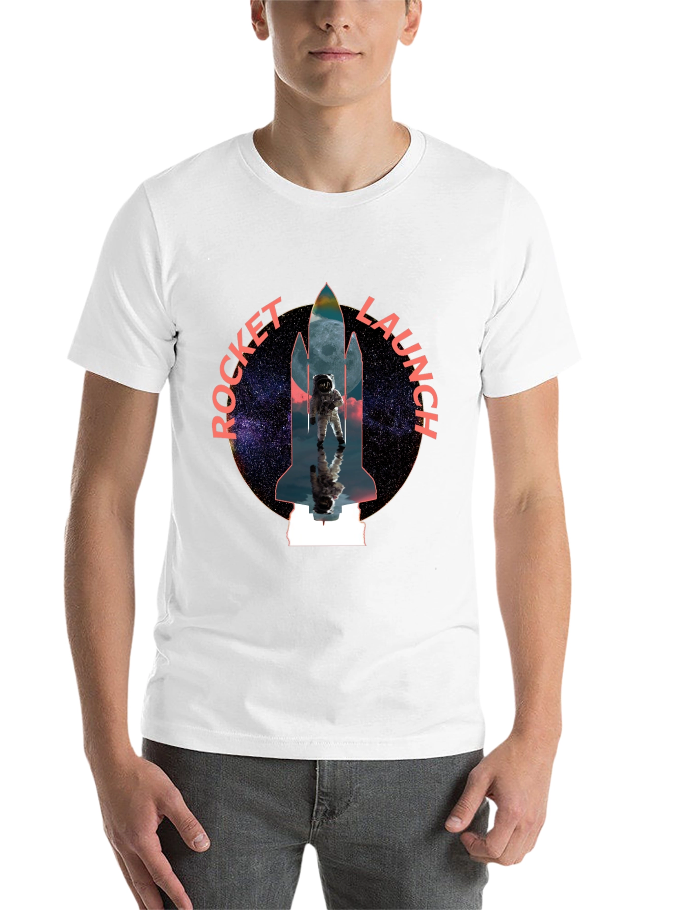 Black Rocket Launch Graphic Tee - Space Astronaut Design view 14