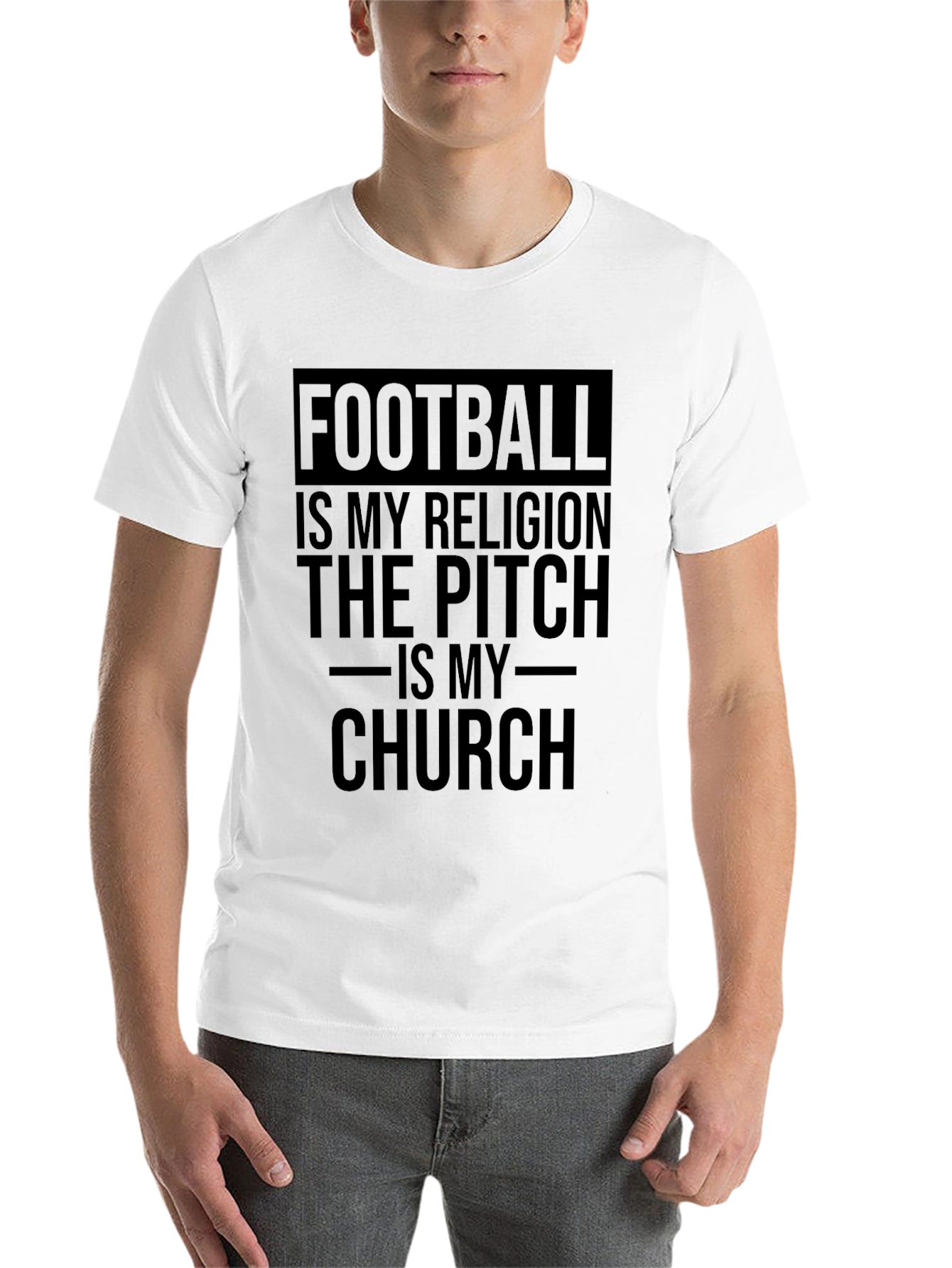 Black Football Is My Religion T-Shirt view 14
